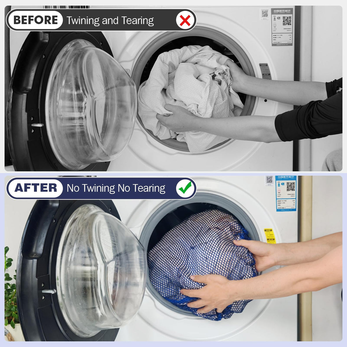 4Pcs Mesh Laundry Bags Washing Machine Mesh Wash Bags for Clothes (4 Count)