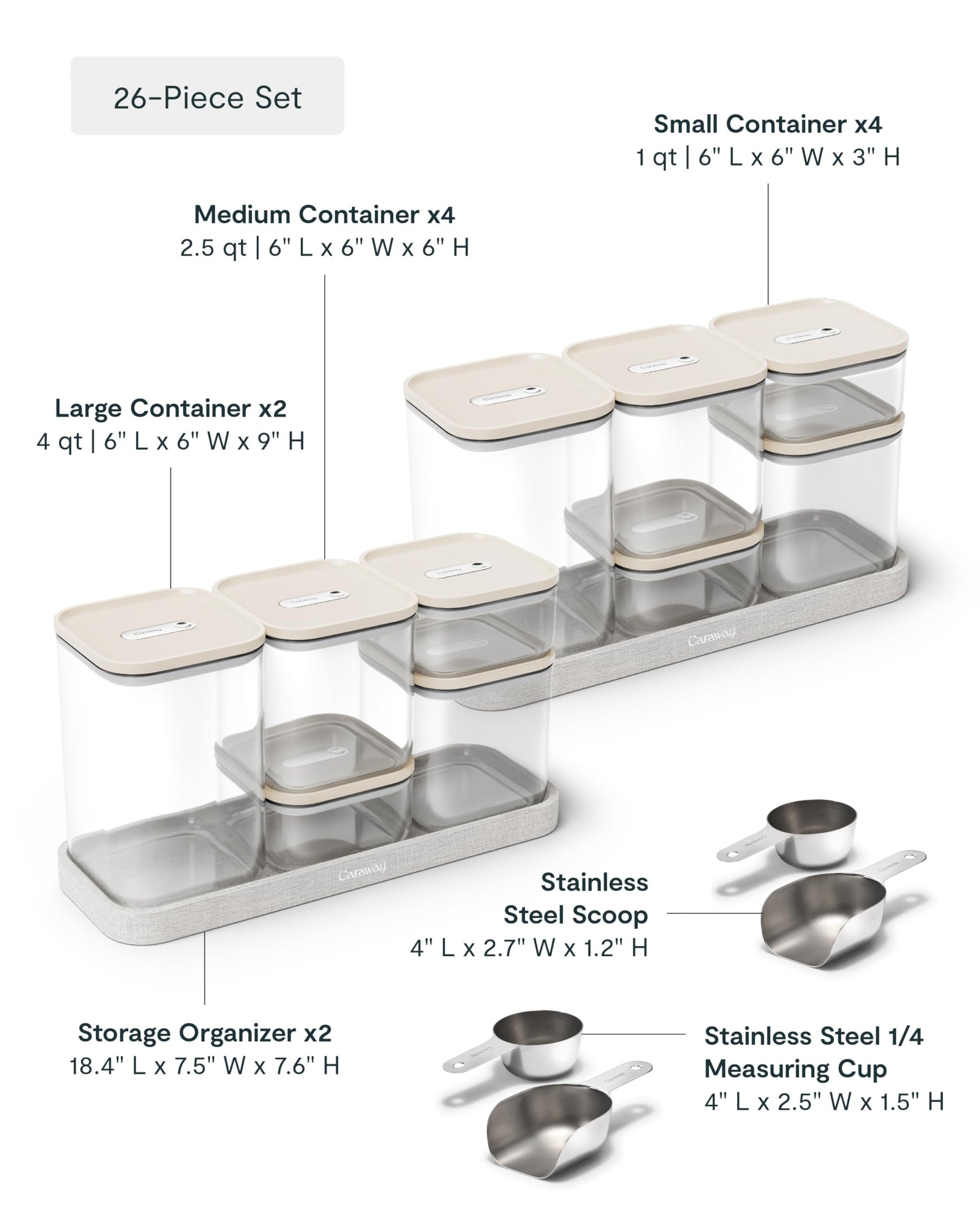 26 Piece Ultimate Airtight Glass Food Storage Containers with Lids