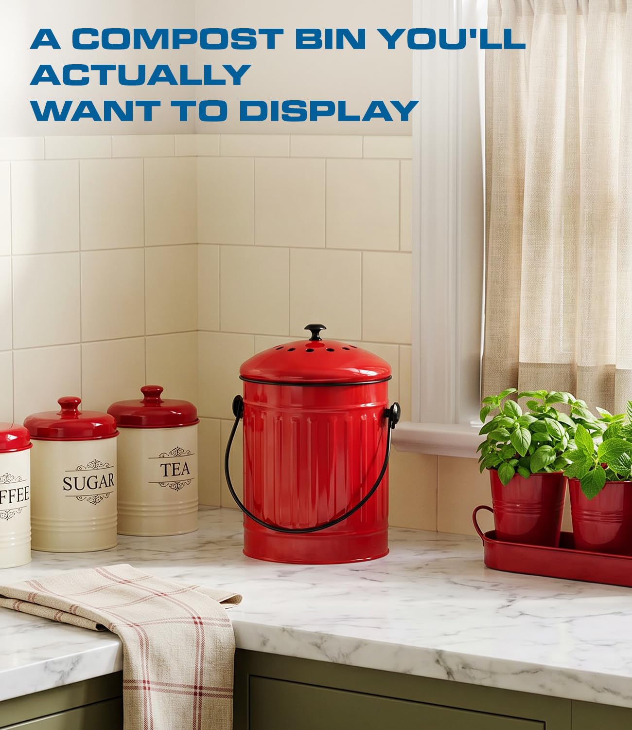Countertop Compost Bin Kitchen with Lid