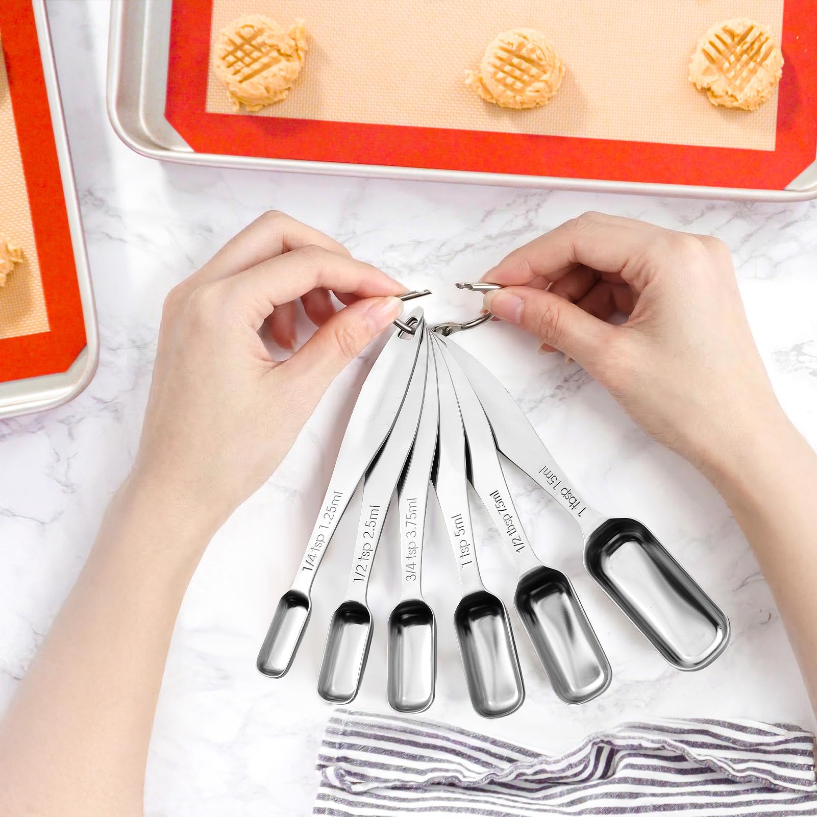 Stainless Steel Measuring Spoons Set of 6 (6 Count)