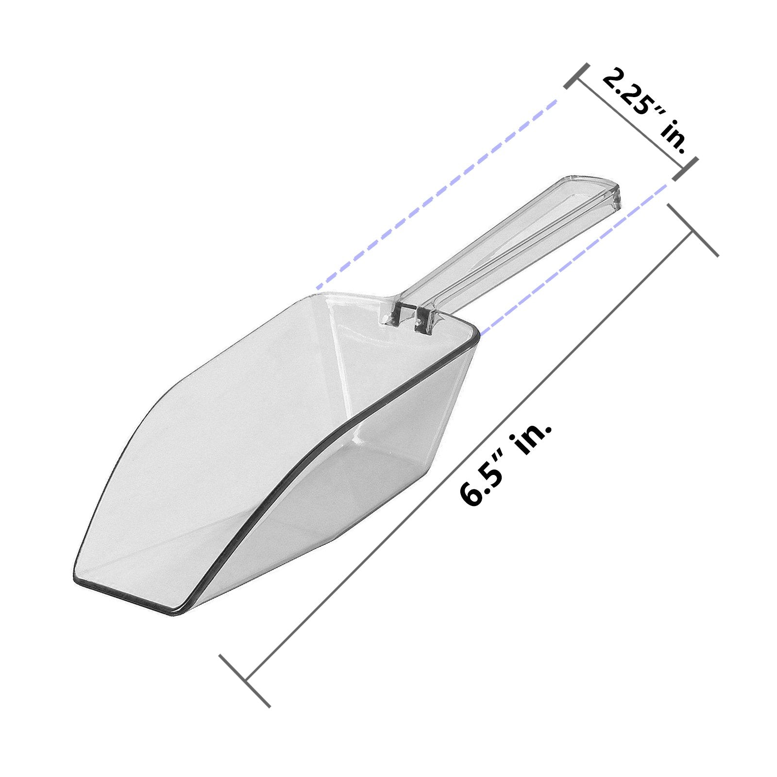 Clear Plastic Acrylic Scoops 12 Pcs (12 Count)