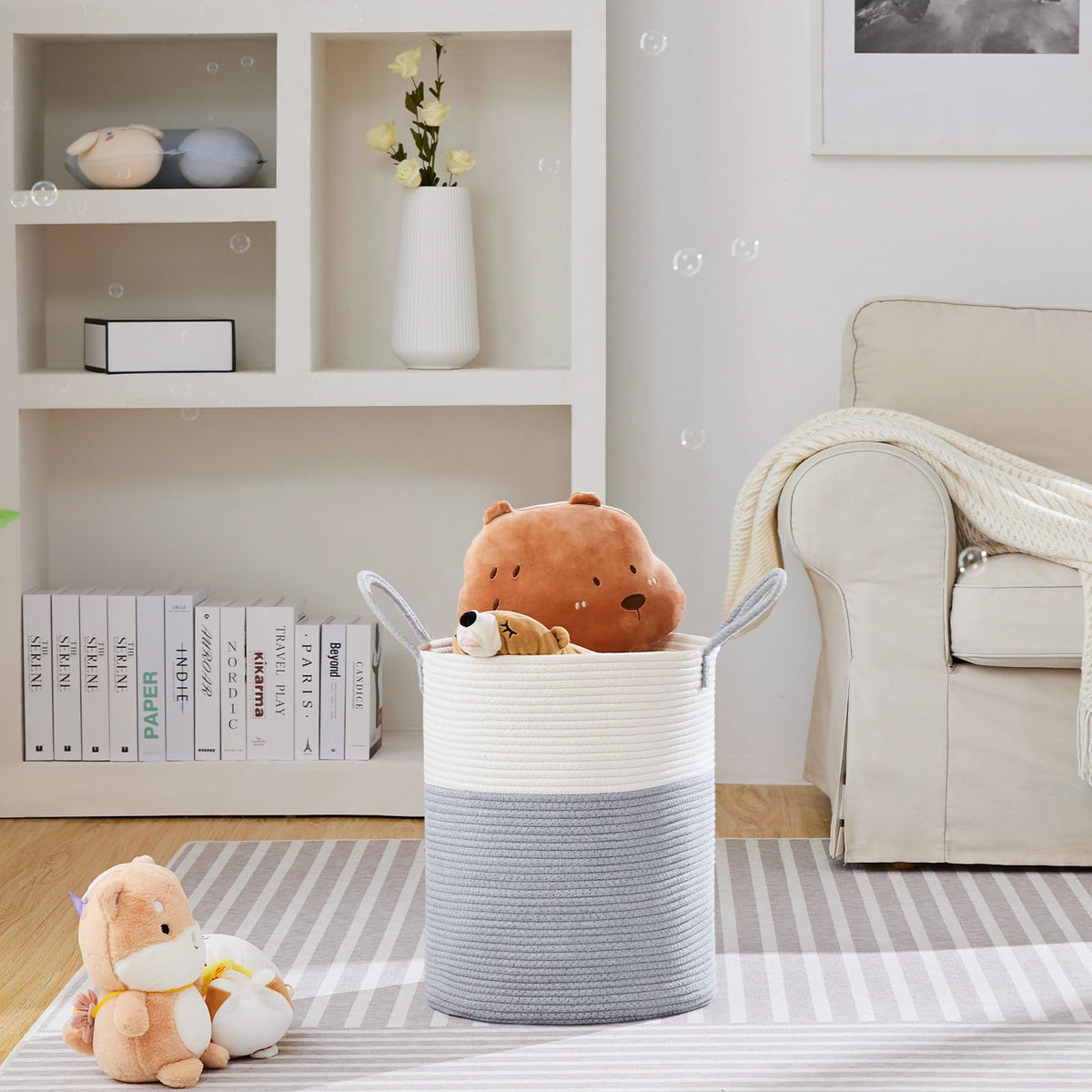 53L Tall Woven Laundry Basket Hamper