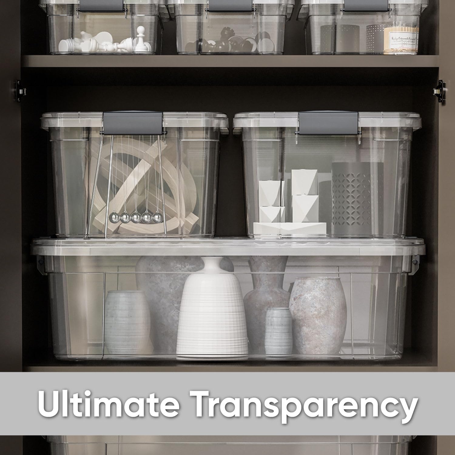 Clear Storage Bins with Lids (2 Count)