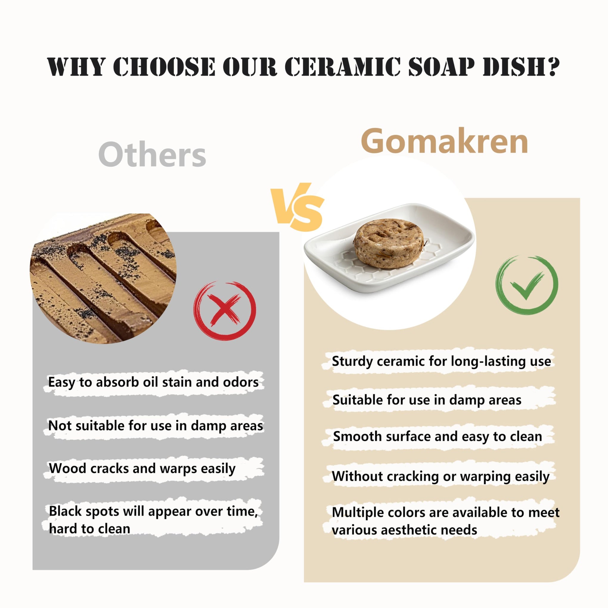 Ceramic Soap Dish for Shower