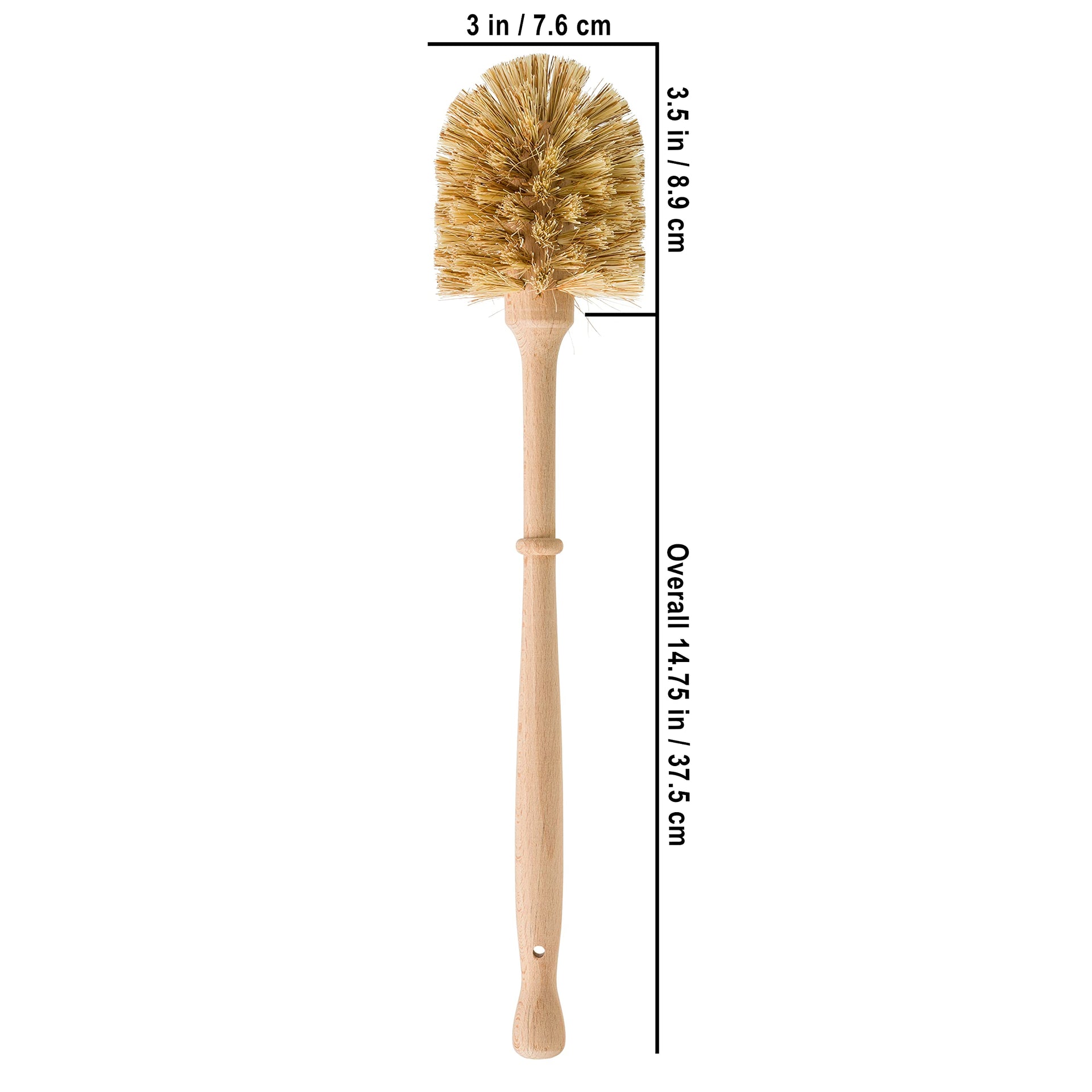 Stiff Union Fiber Toilet Brush with Untreated Beechwood Handle