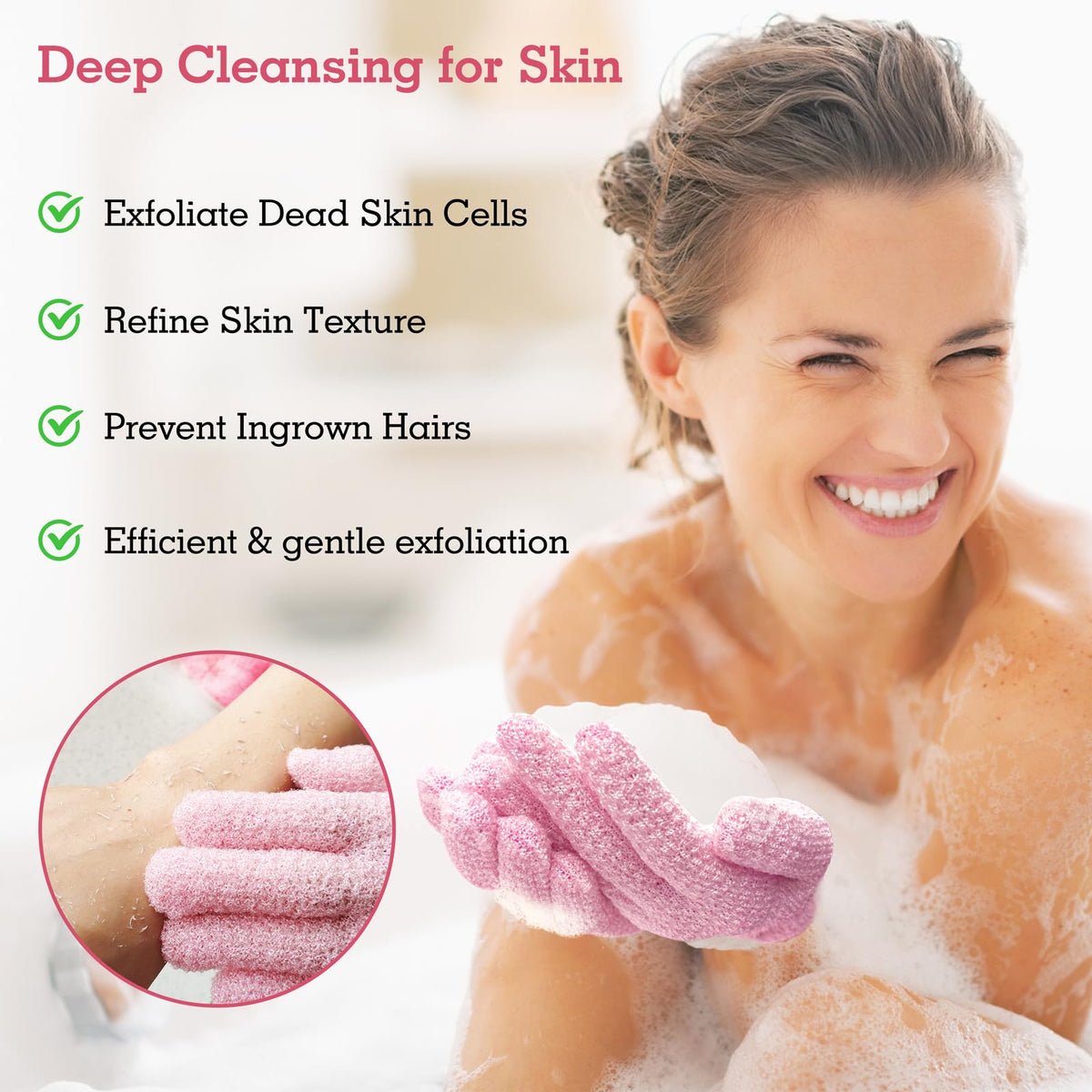 Exfoliating Glove for Shower Bath (3 Count)