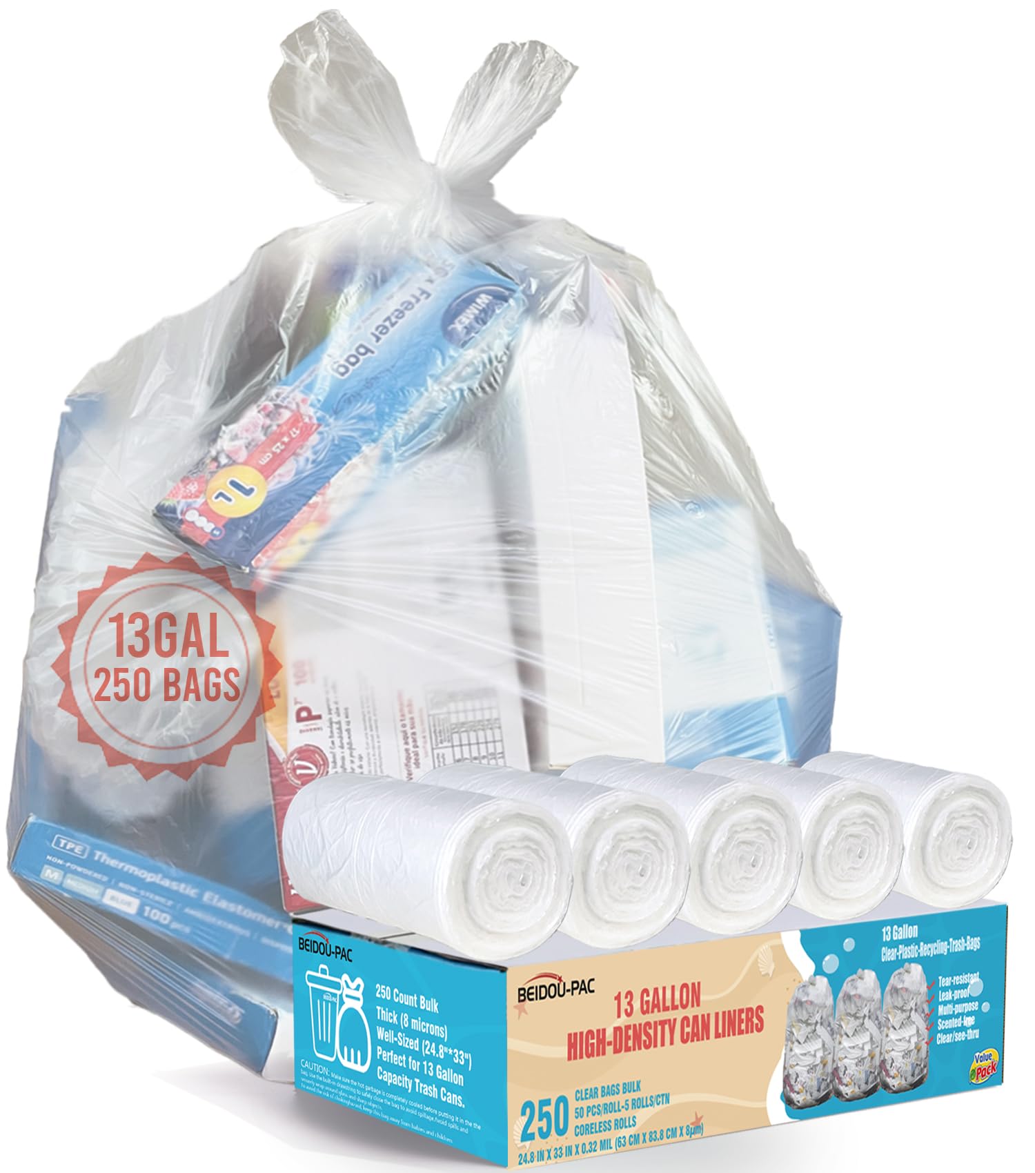 Trash Bags 13 Gallon (250 Count)