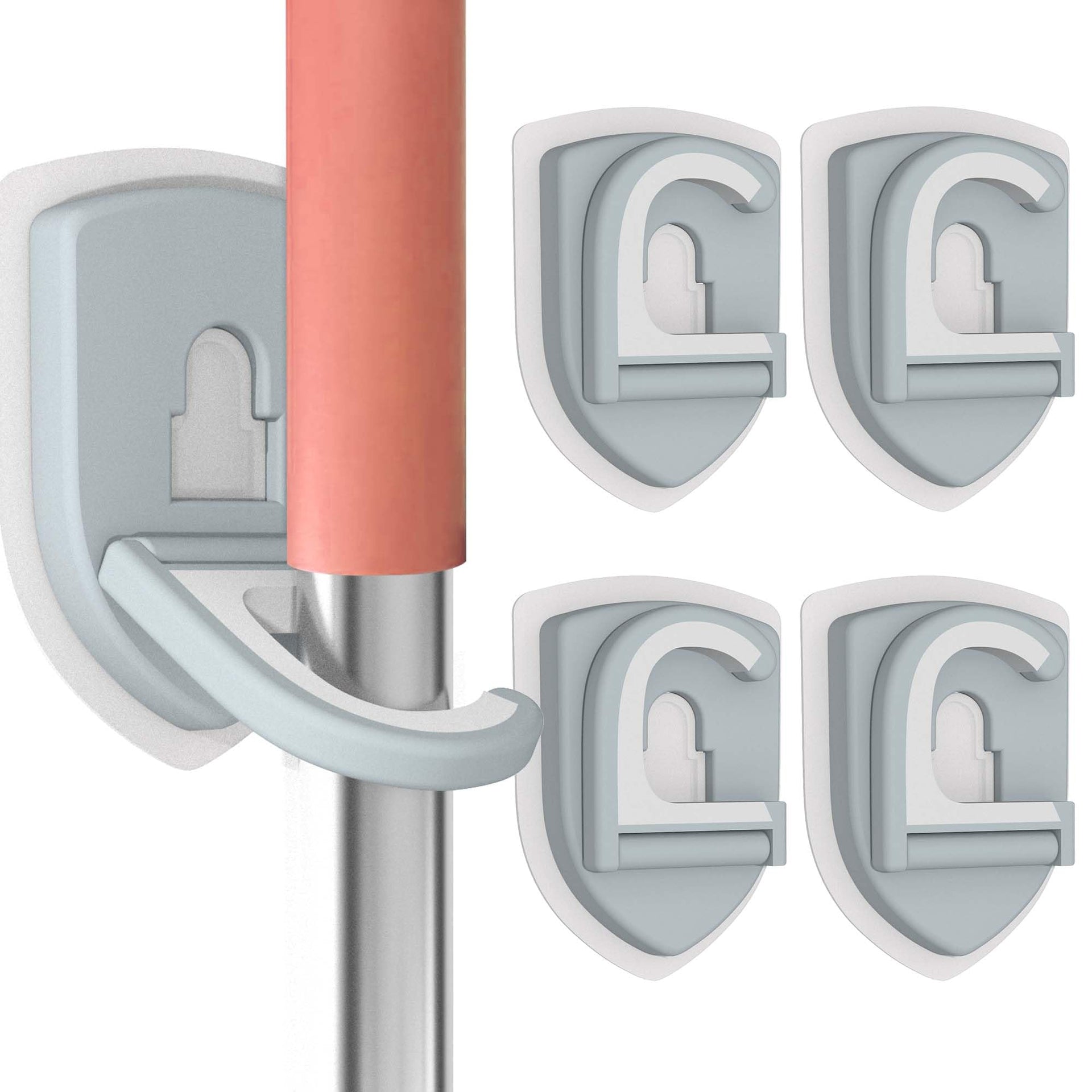 Broom Holder Wall Mount Self Adhesive (4 Count)