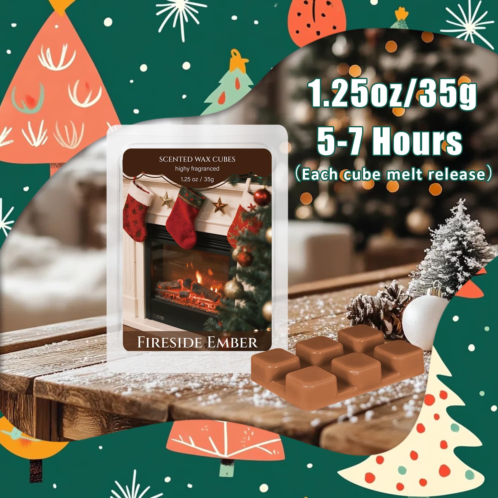Wax Melts Christmas Scented Wax Cubes for Wax Warmers 6 Pack