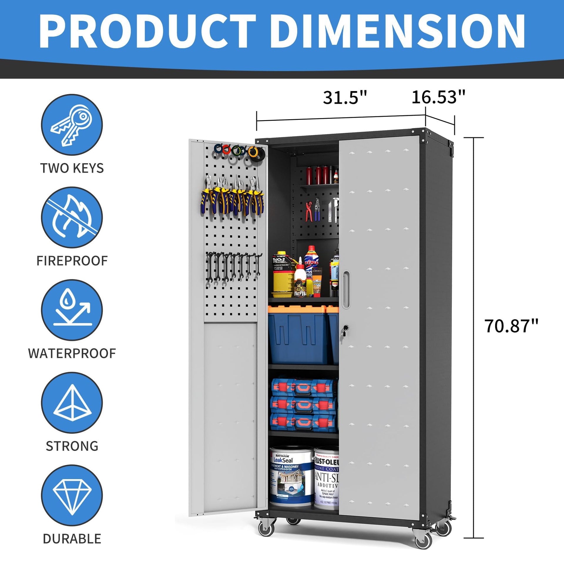 Metal Storage Cabinet for Garage