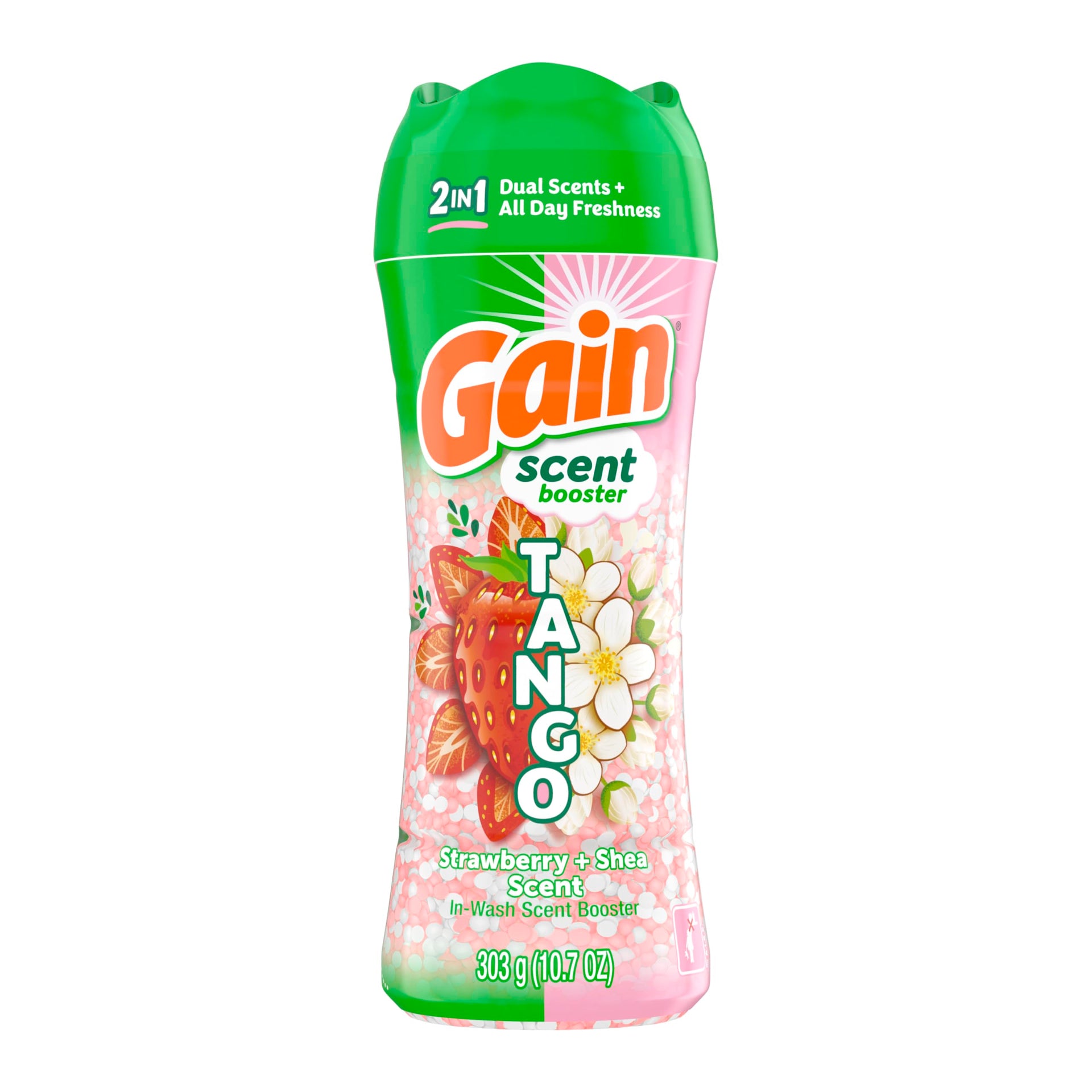 Tango 2-in-1 Laundry Scent Booster Beads, Strawberry and Shea Scent, 10.7 oz, Laundry Beads with Dual Scents Plus All Day Freshness (10.7 Ounce)