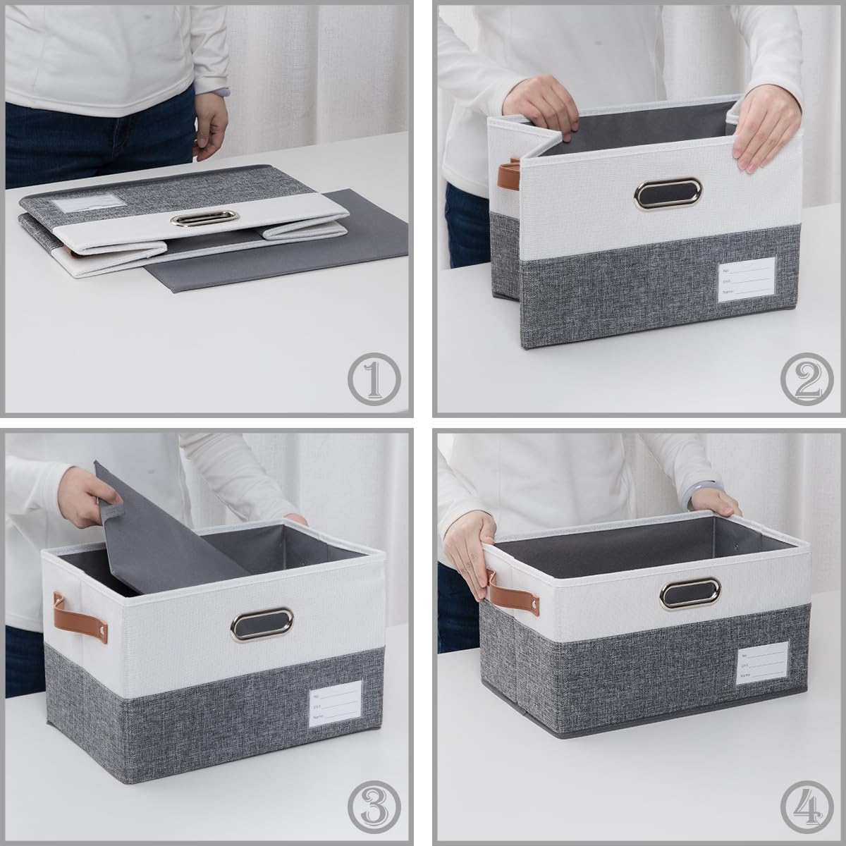 Foldable Storage Bins with Handles [3 (3 Count)