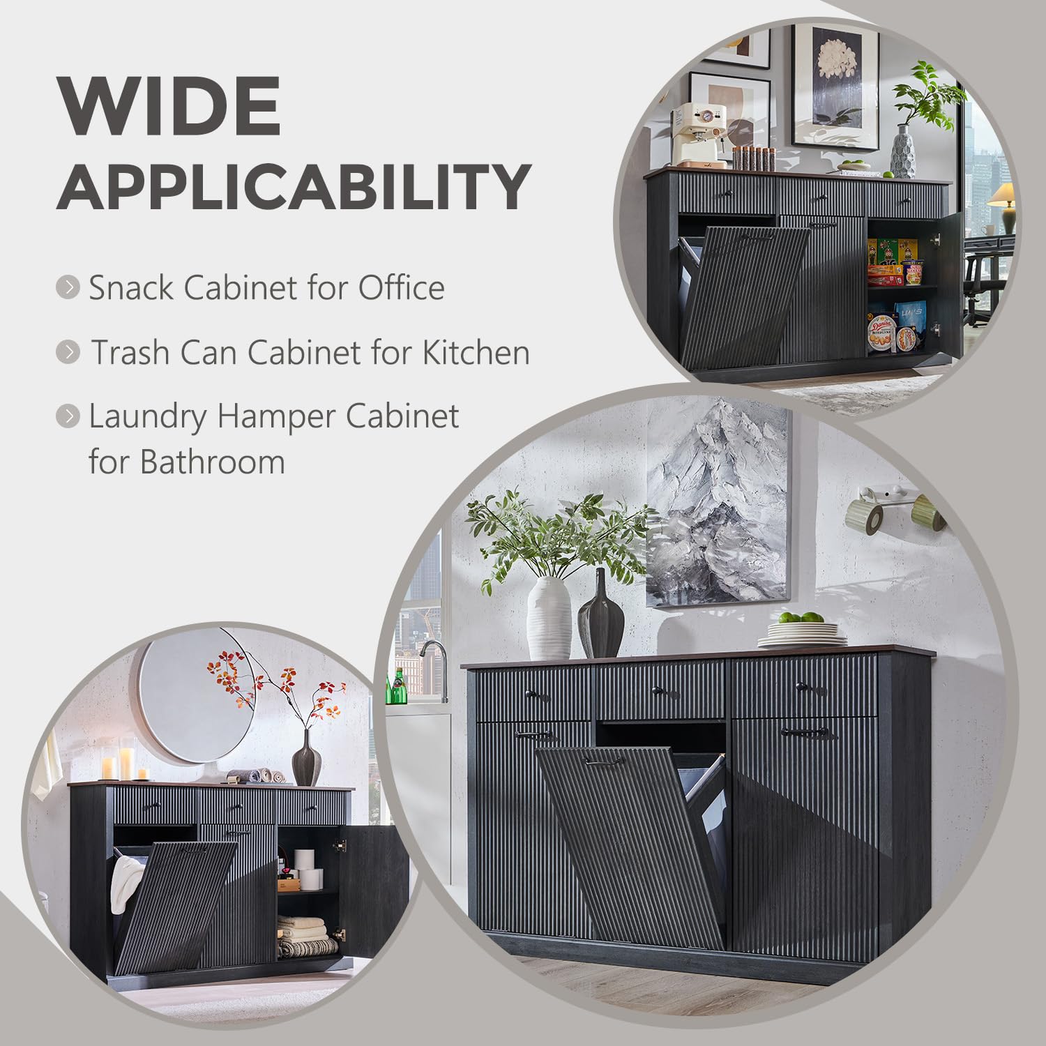 Triple Tilt Out Trash Can Cabinet