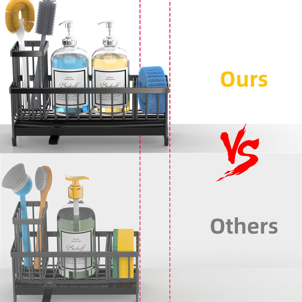 Extra Large Sponge Holder for Kitchen Sink Organizer Caddy