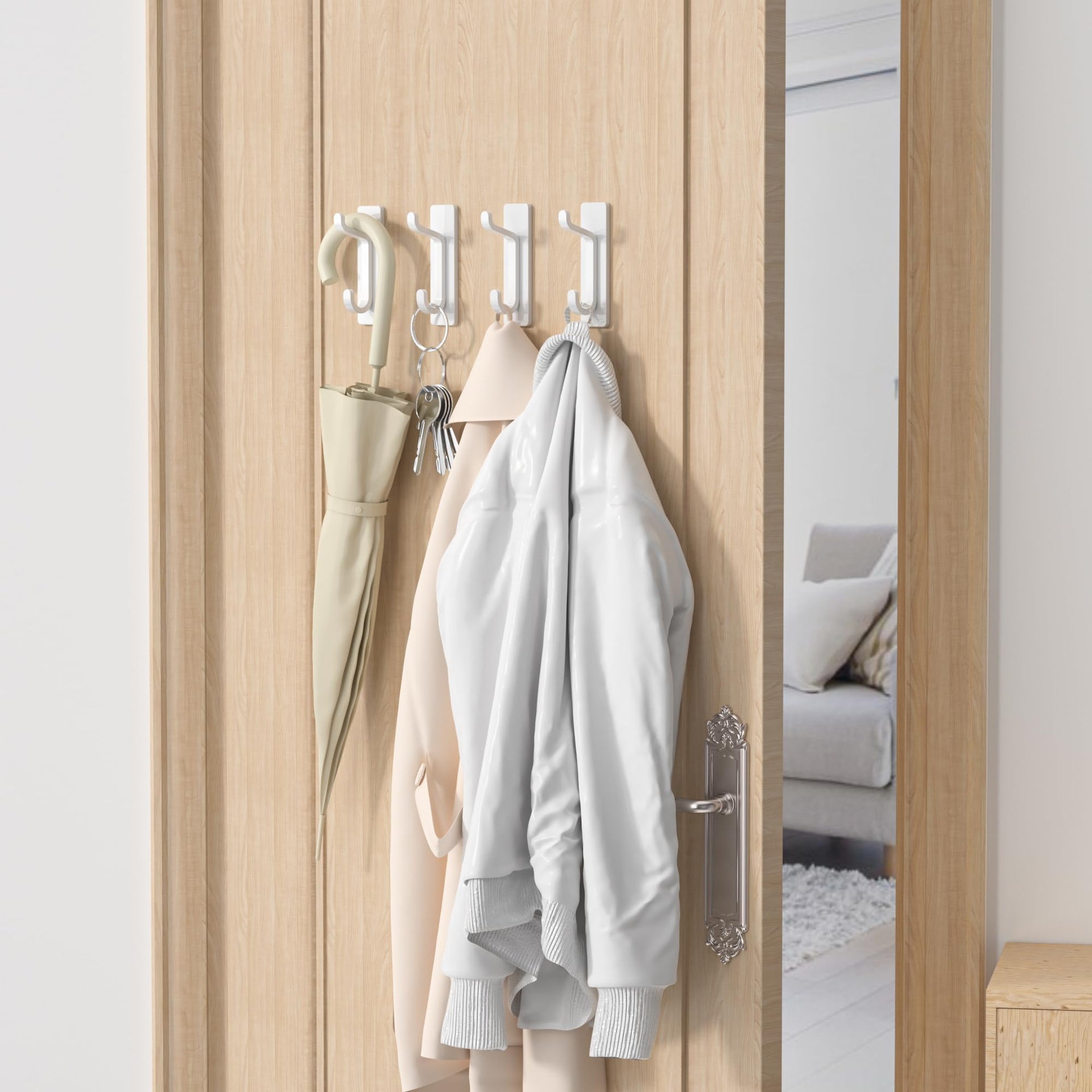 Wall Hooks for Coat and Towel (4 Count)
