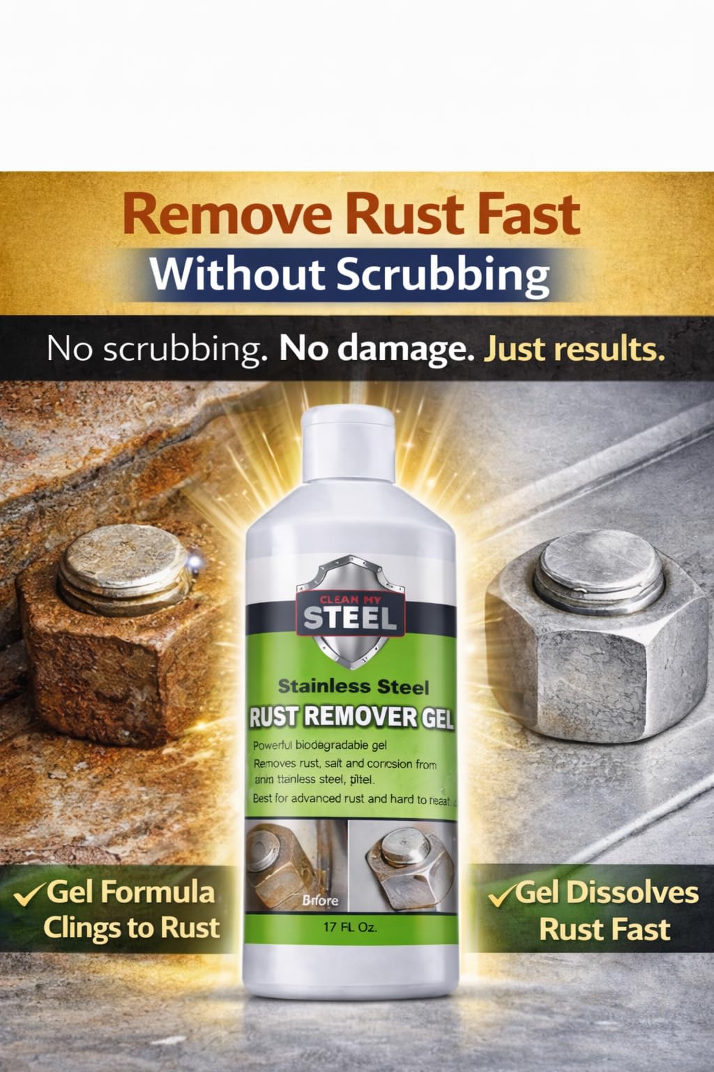 Stainless Steel Rust Remover Gel (17 Fl Oz)