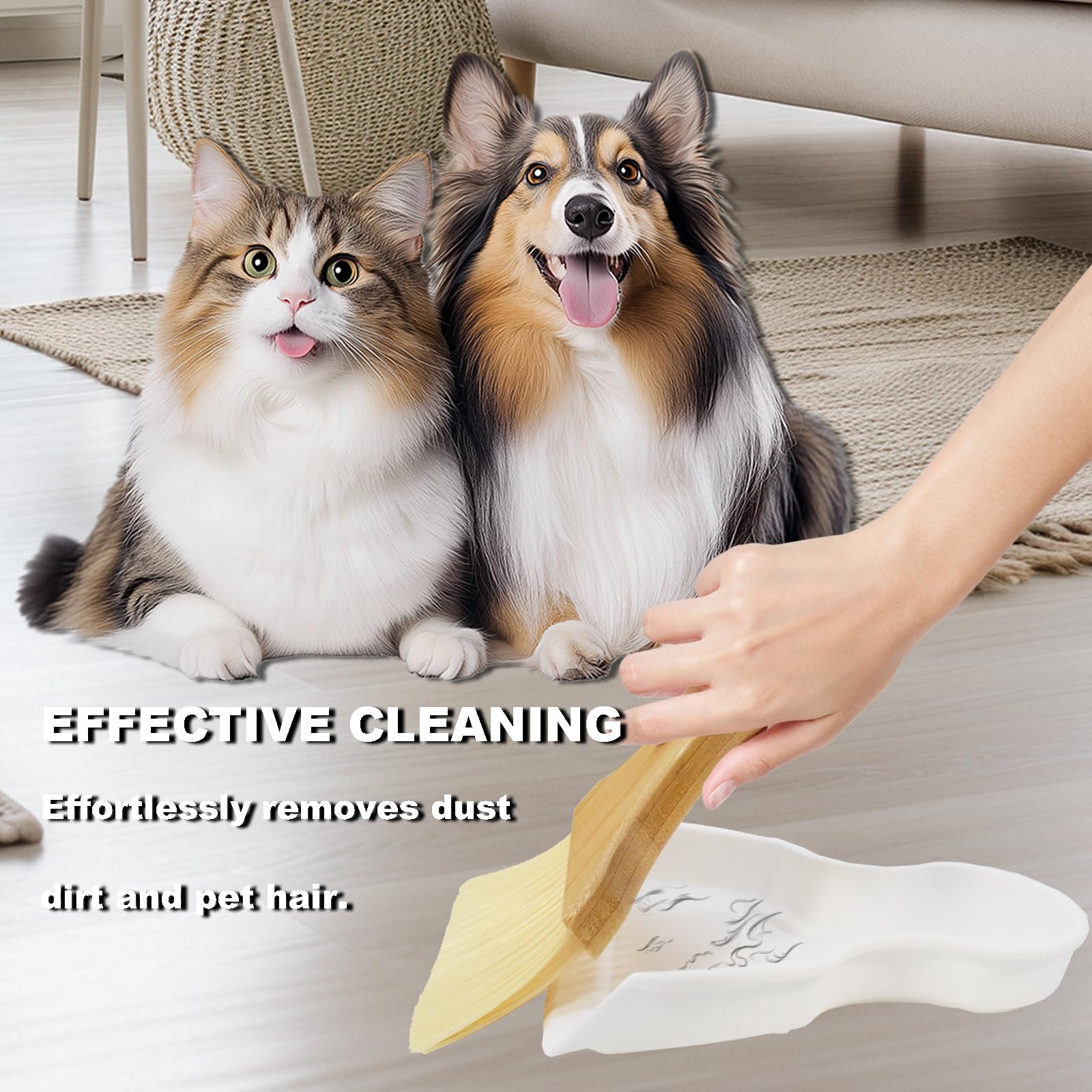 Mini Broom and Dustpan Set Portable Hand Broom with Bamboo Handle Small Crumb Sweeper for Home