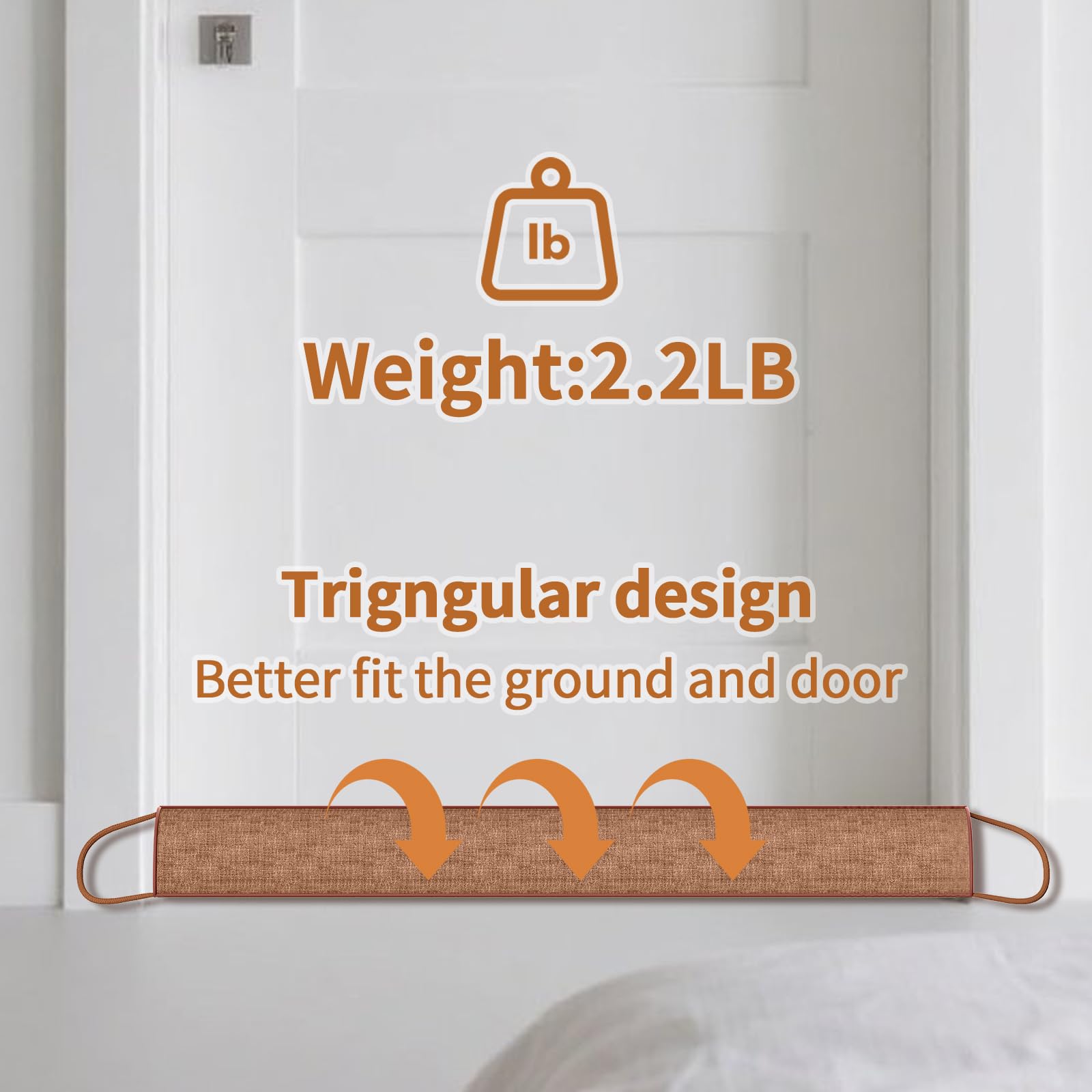 Triangle Under Door Draft Stopper Bottom Door Gap Filler & Seal Windproof Coating Cover Fits 30” to 36” Door Block Noise