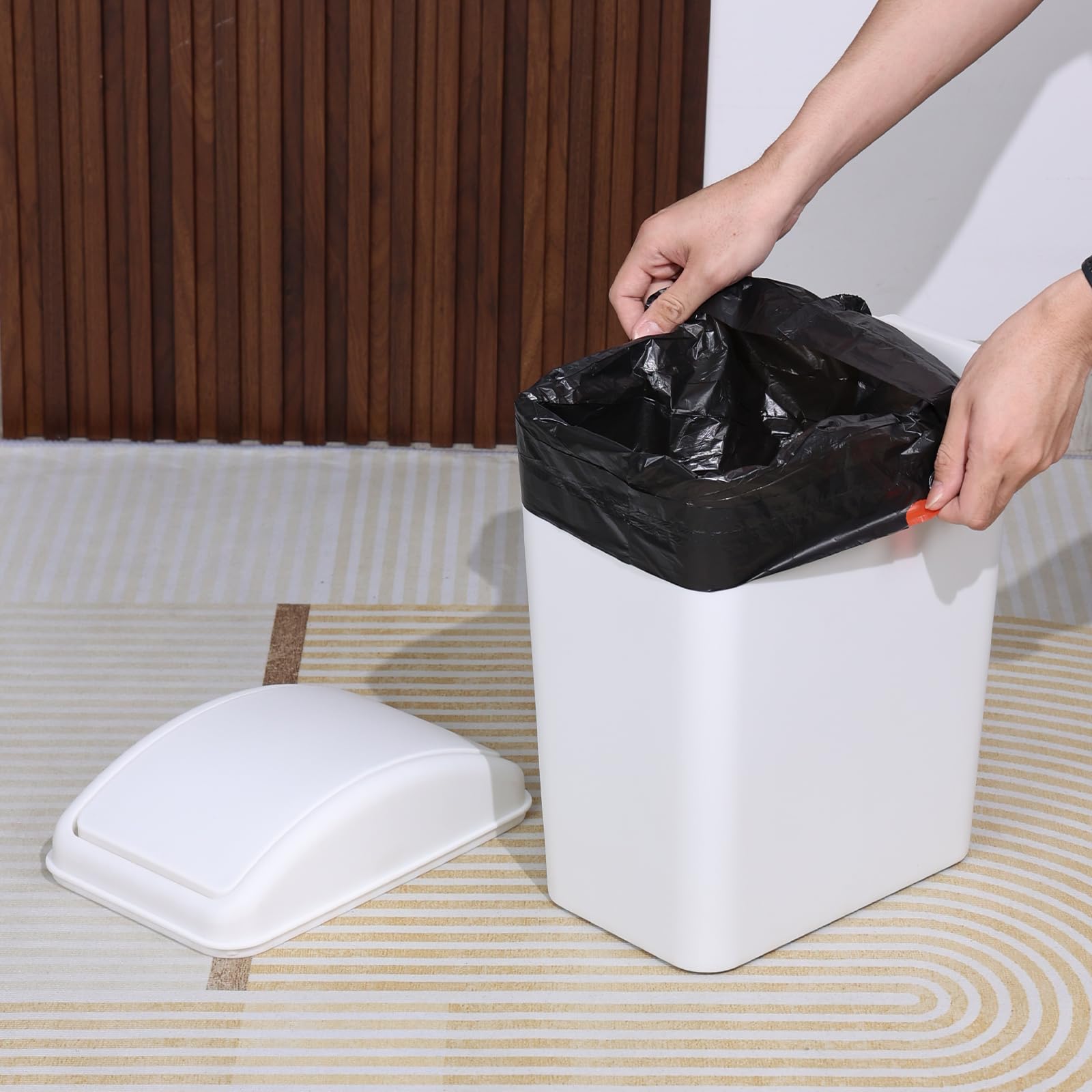 4.5 Gallon Plastic Swing Top Garbage Can (3 Count)