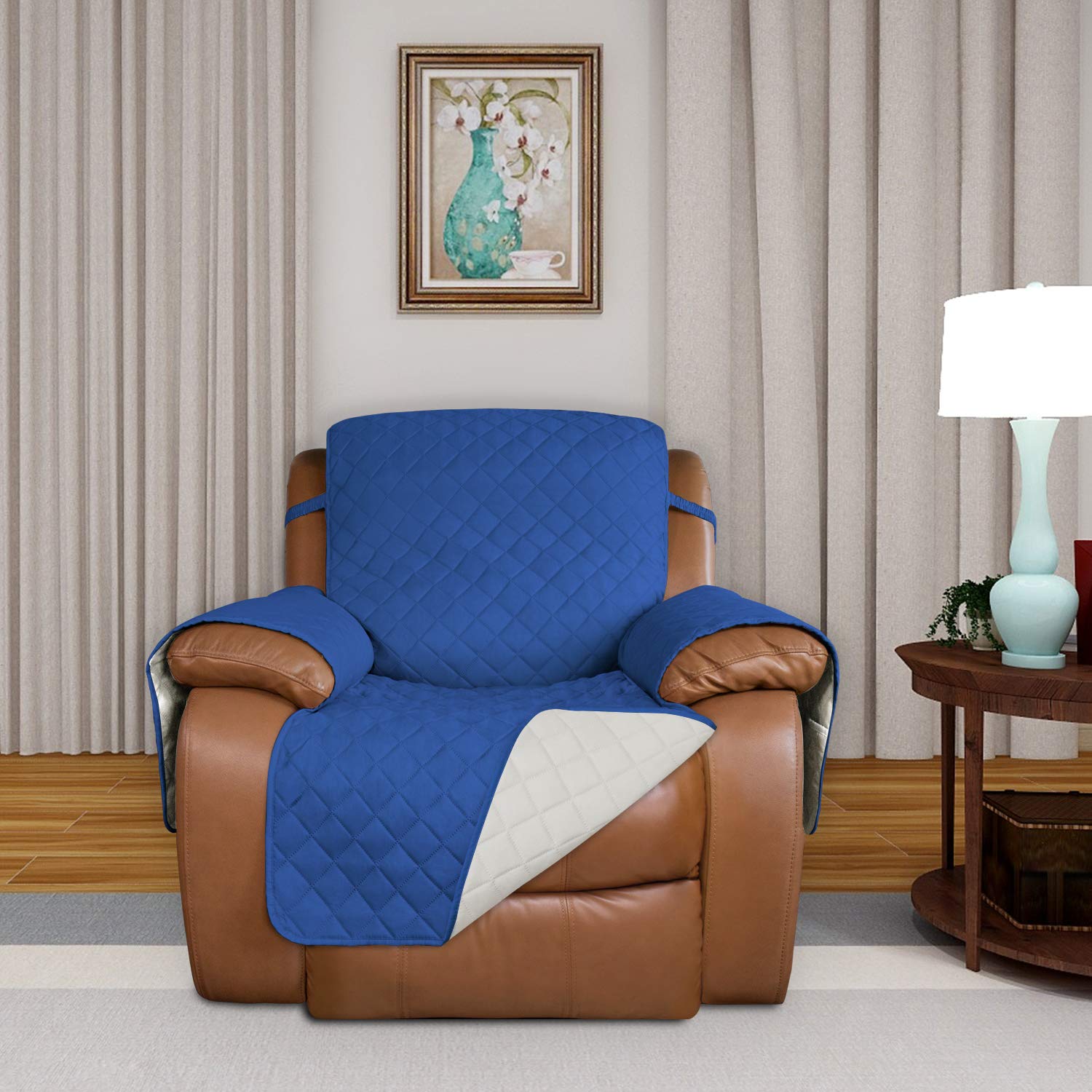 Reversible Quilted Oversized Recliner Sofa Cover