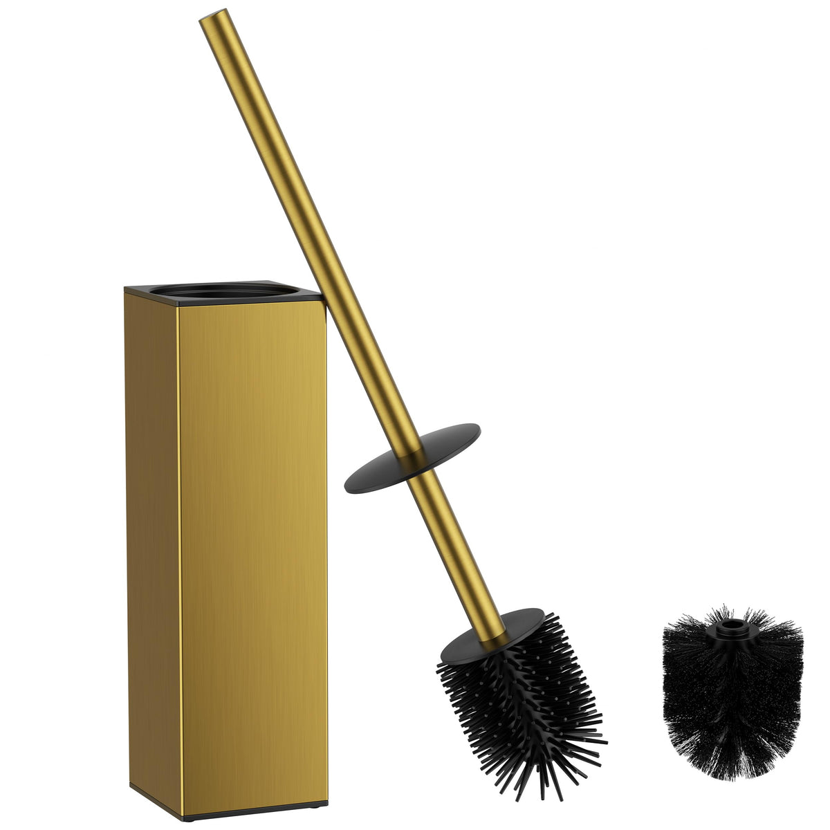 Stainless Steel Toilet Bowl Brush Scrubber and Holder Set Tall