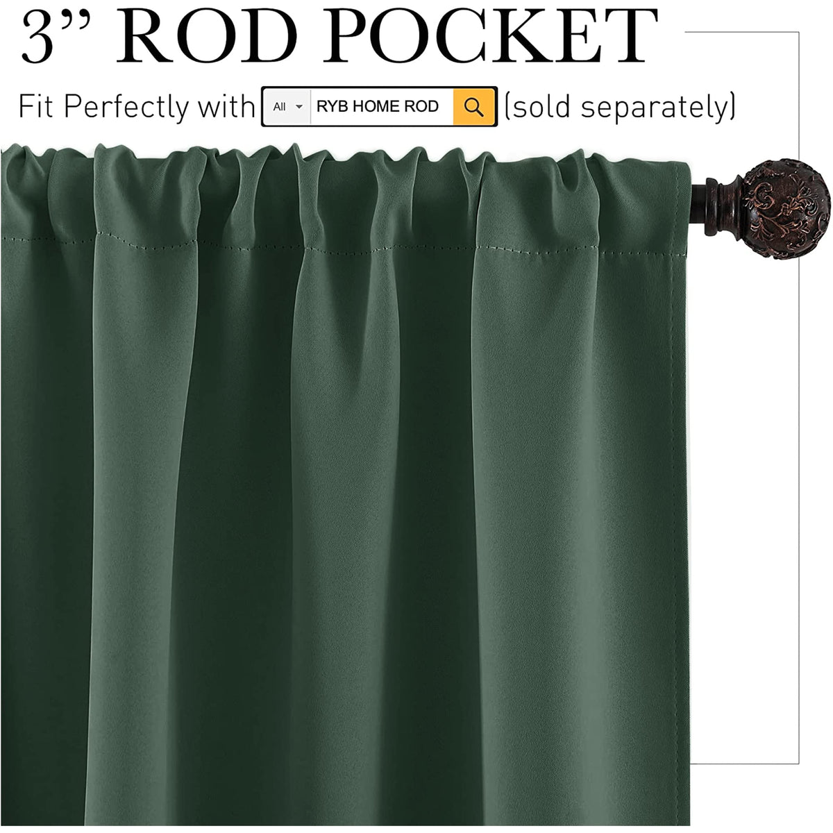 Cafe Blackout Curtains 30 inch Length (2 Count)
