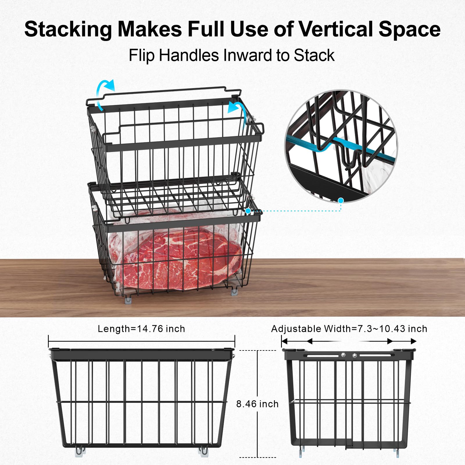 Deep Freezer Organizer Bins (6 Count)