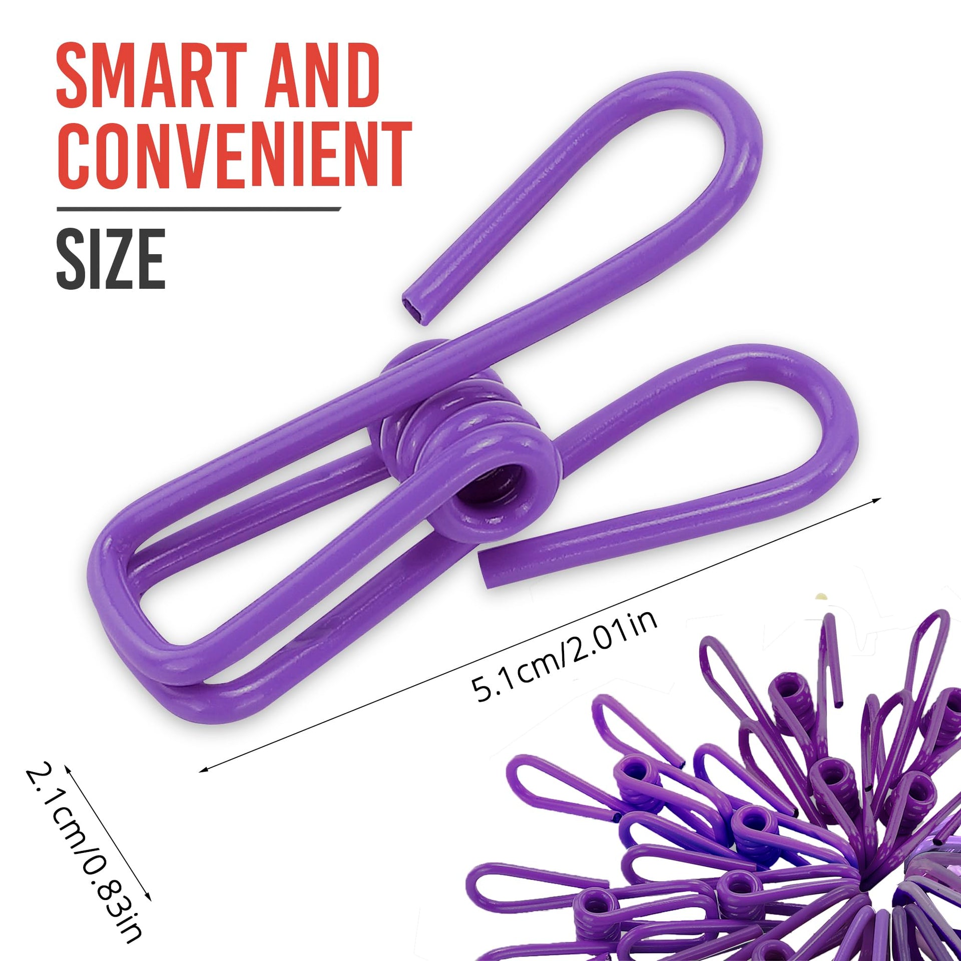 30 Pack Purple Chip Bag Clips for Food (30 Count)