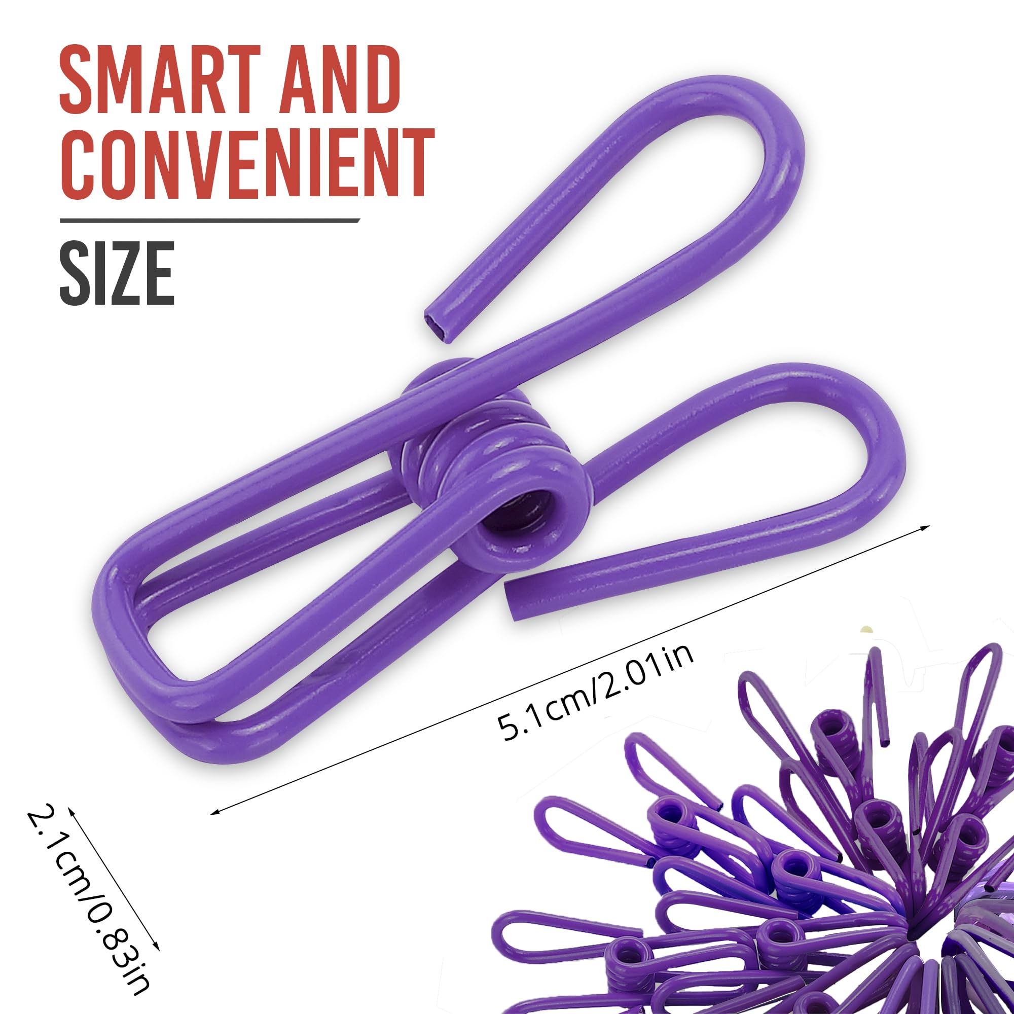 30 Pack Purple Chip Bag Clips for Food (30 Count)