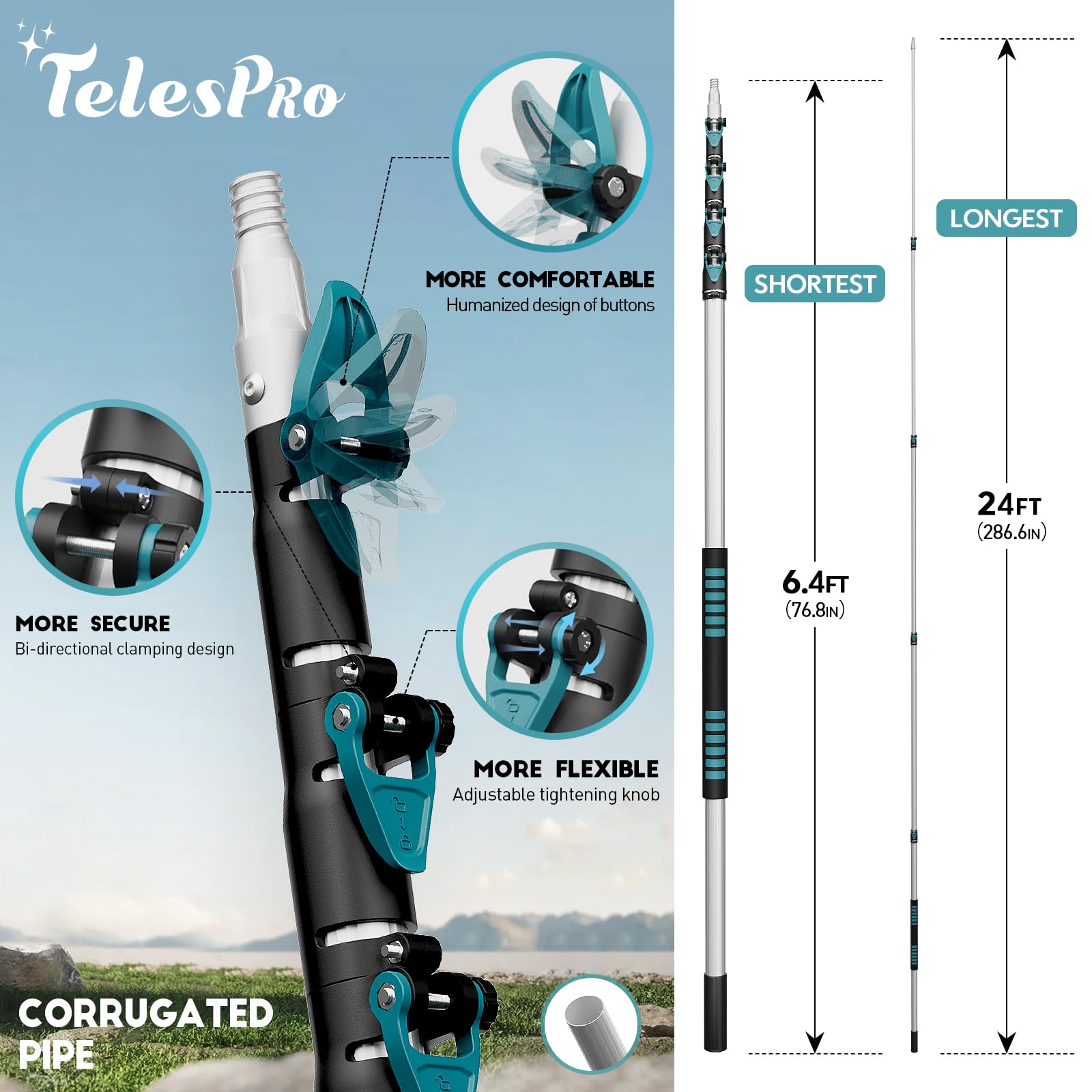 30 Foot High Reach Duster Kit with 6