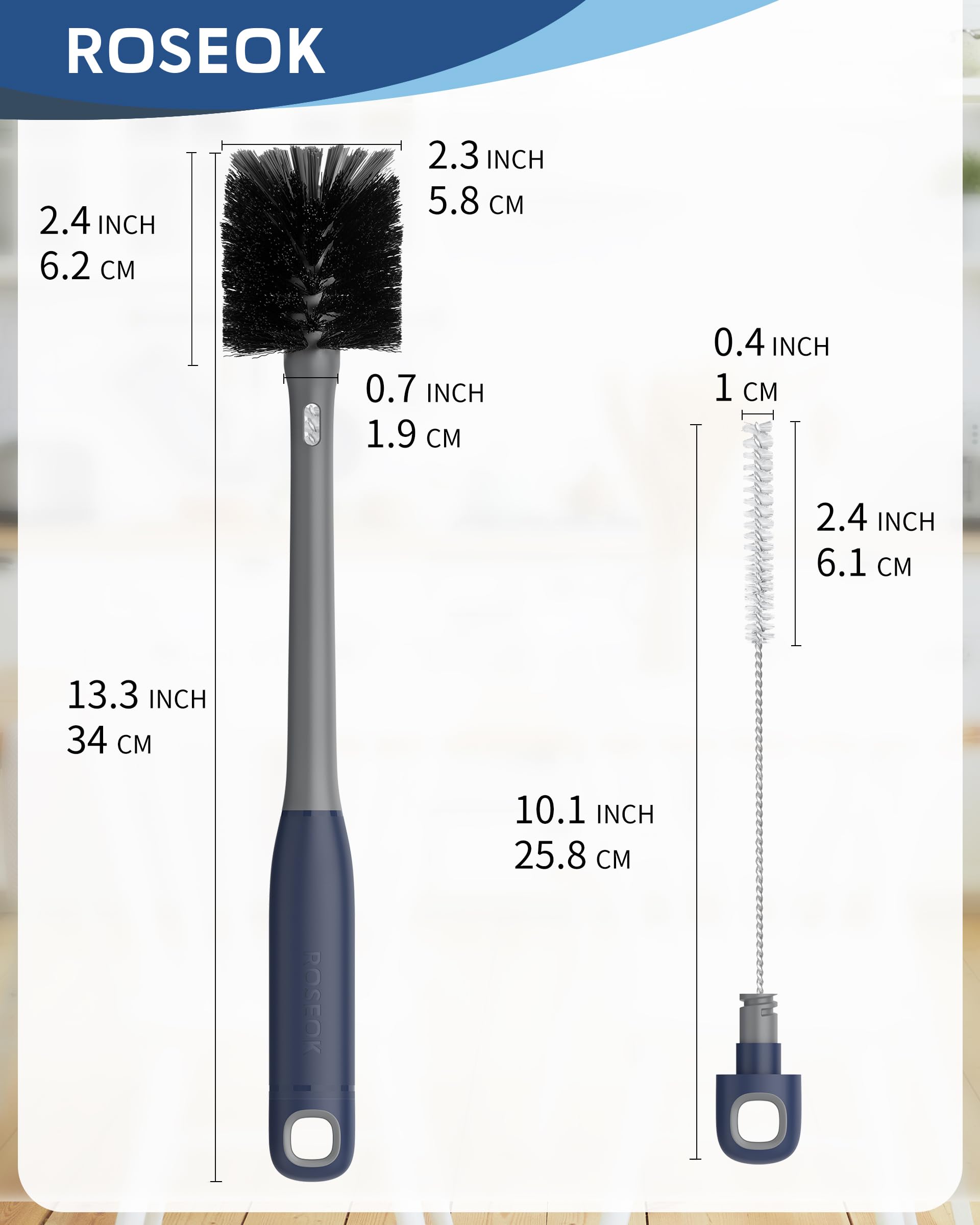 2 in 1 Bottle Brush with Straw Cleaner Brush