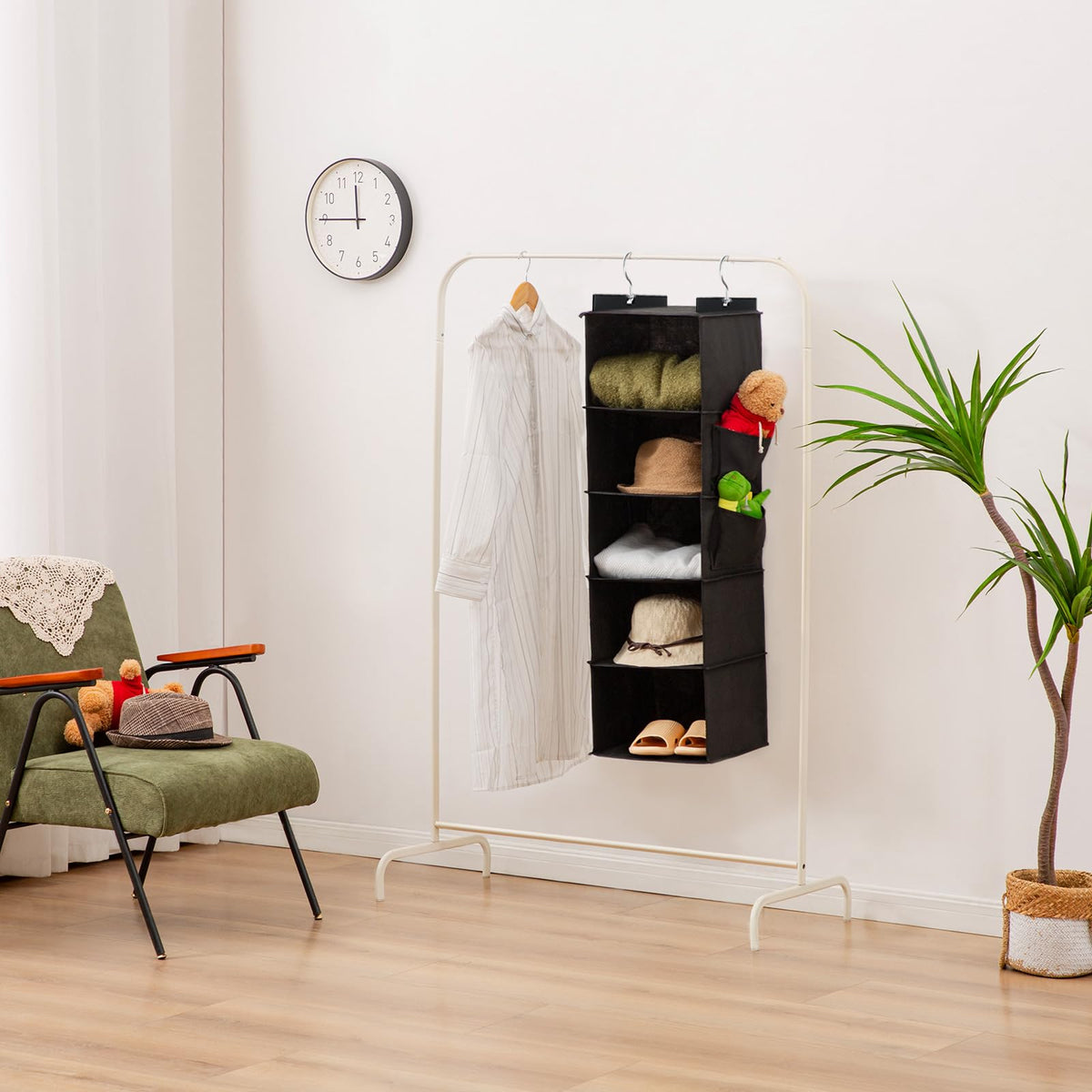 Hanging Closet Organizer and Storage for Clothes (5 Shelves)