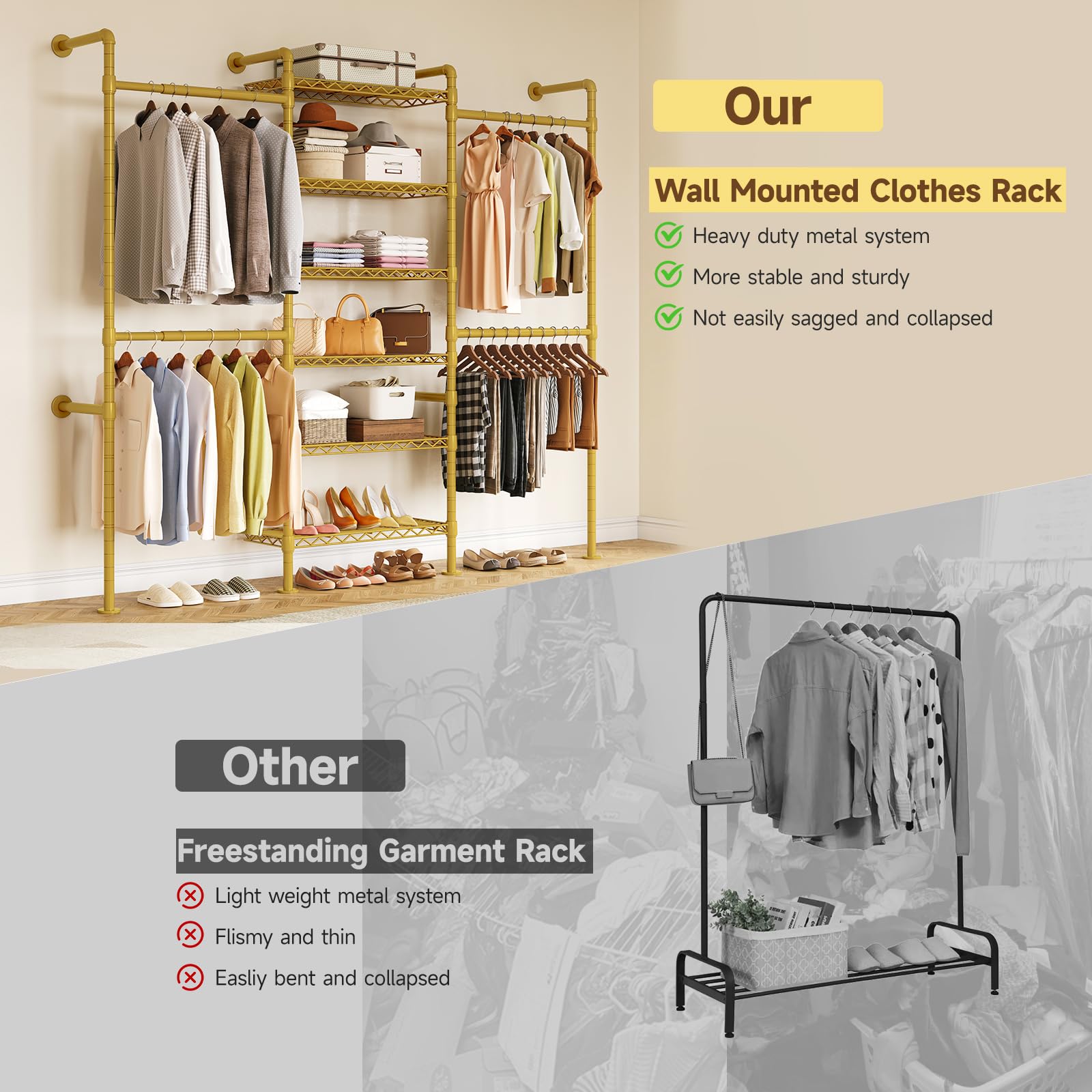 H3 Expandable Wall Mounted Closet System