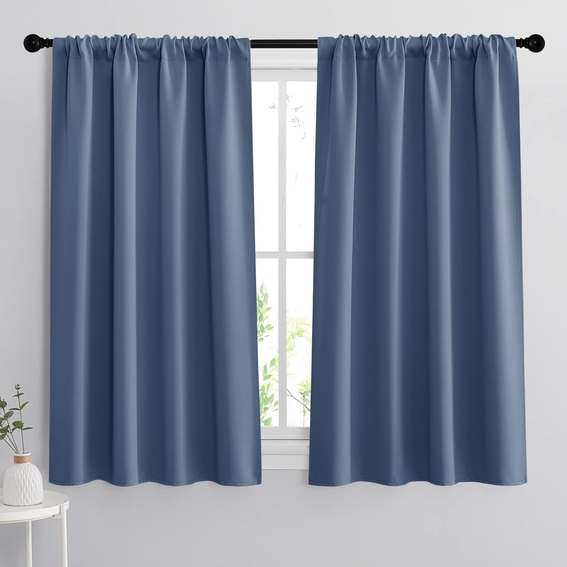 Small Window Curtains 45 inches Length for Kitchen Cafe Bathroom