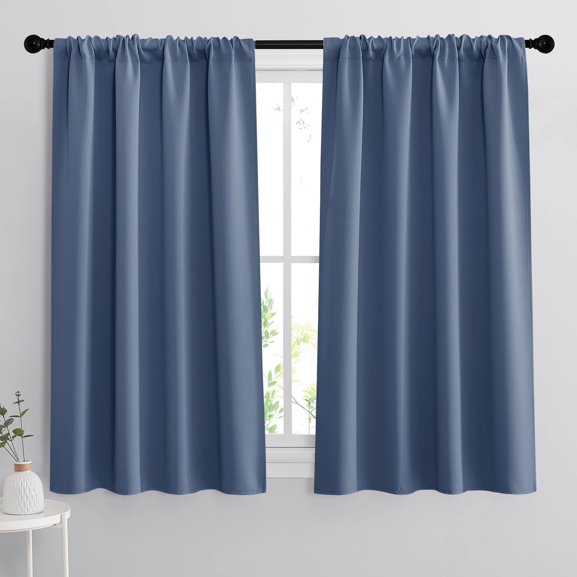 Small Window Curtains 45 inches Length for Kitchen Cafe Bathroom