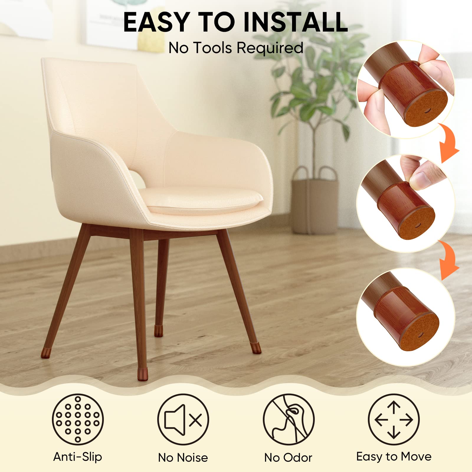 Silicone Chair Leg Floor Protectors (32 Count)