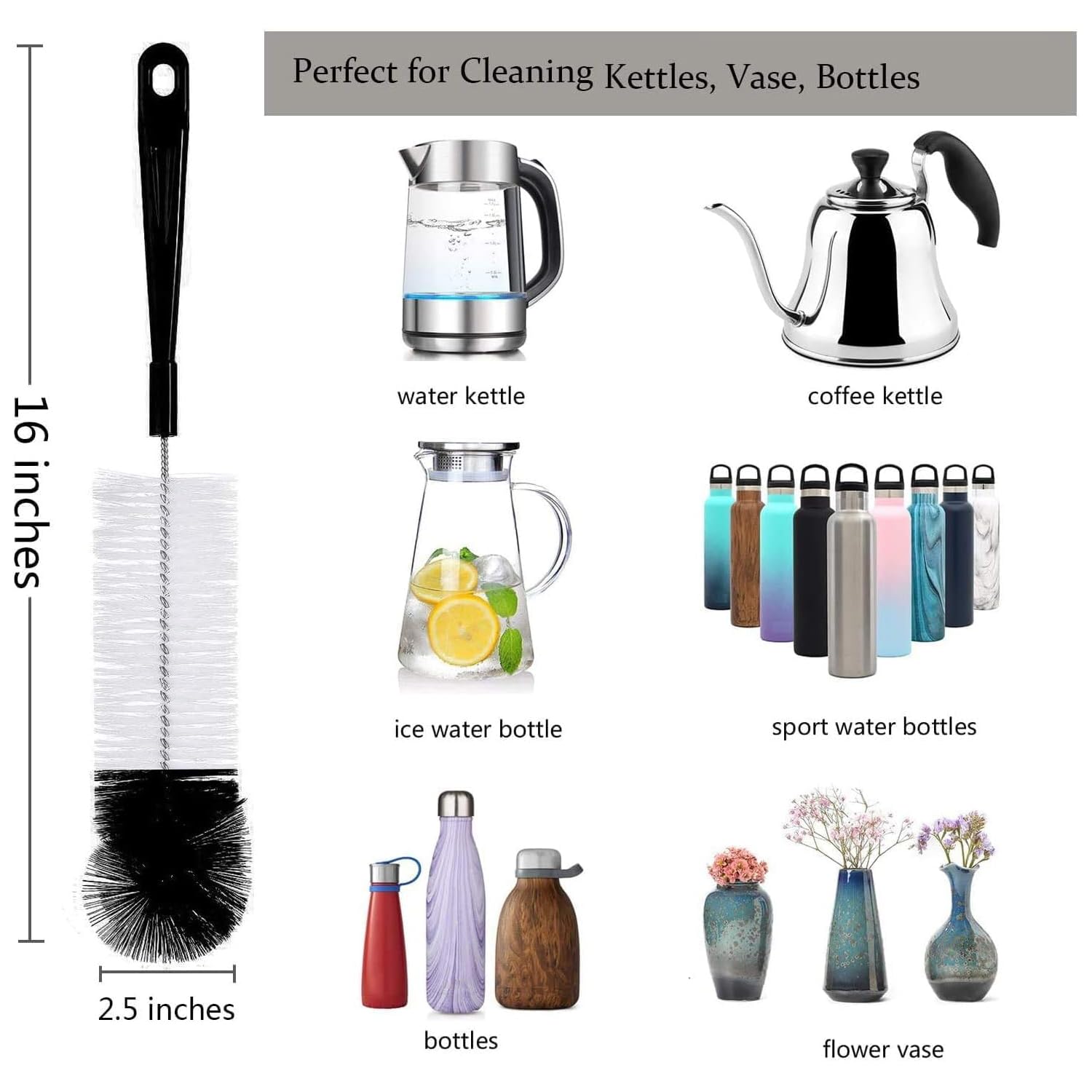 8 Pack Bottle Cleaning Brush Set