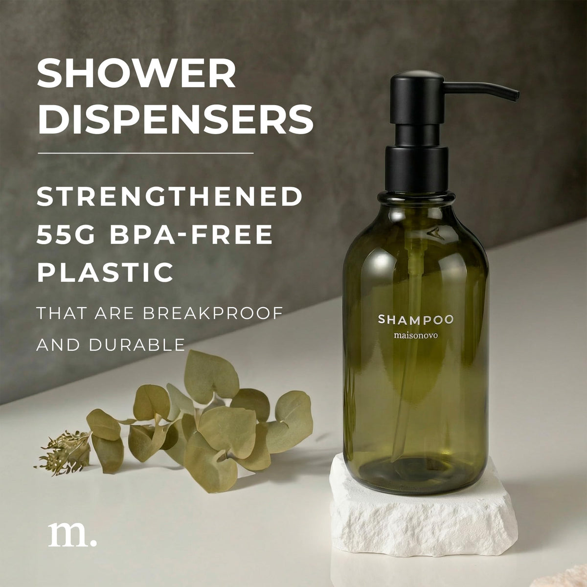 Refillable Shampoo and Conditioner Bottles (3 Count)