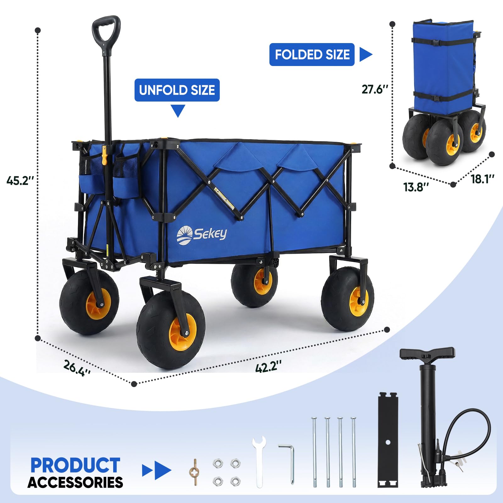Heavy Duty Beach Wagon with 9" Big Sand