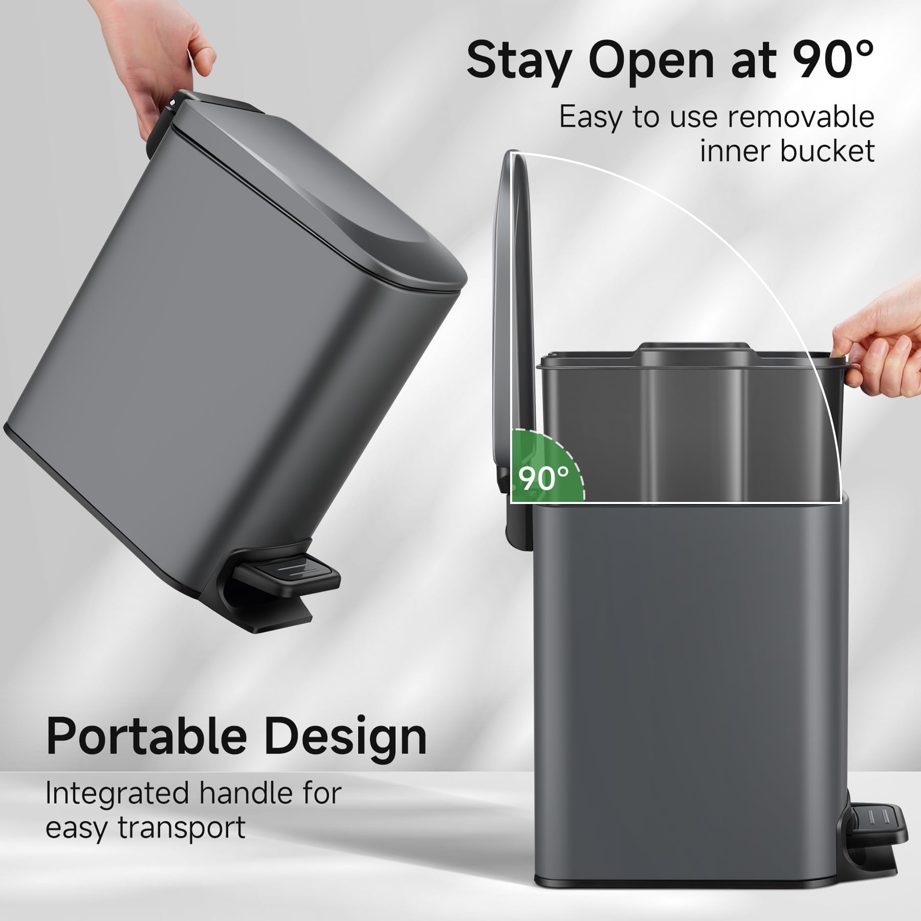 Small Bathroom Trash Can with Lid