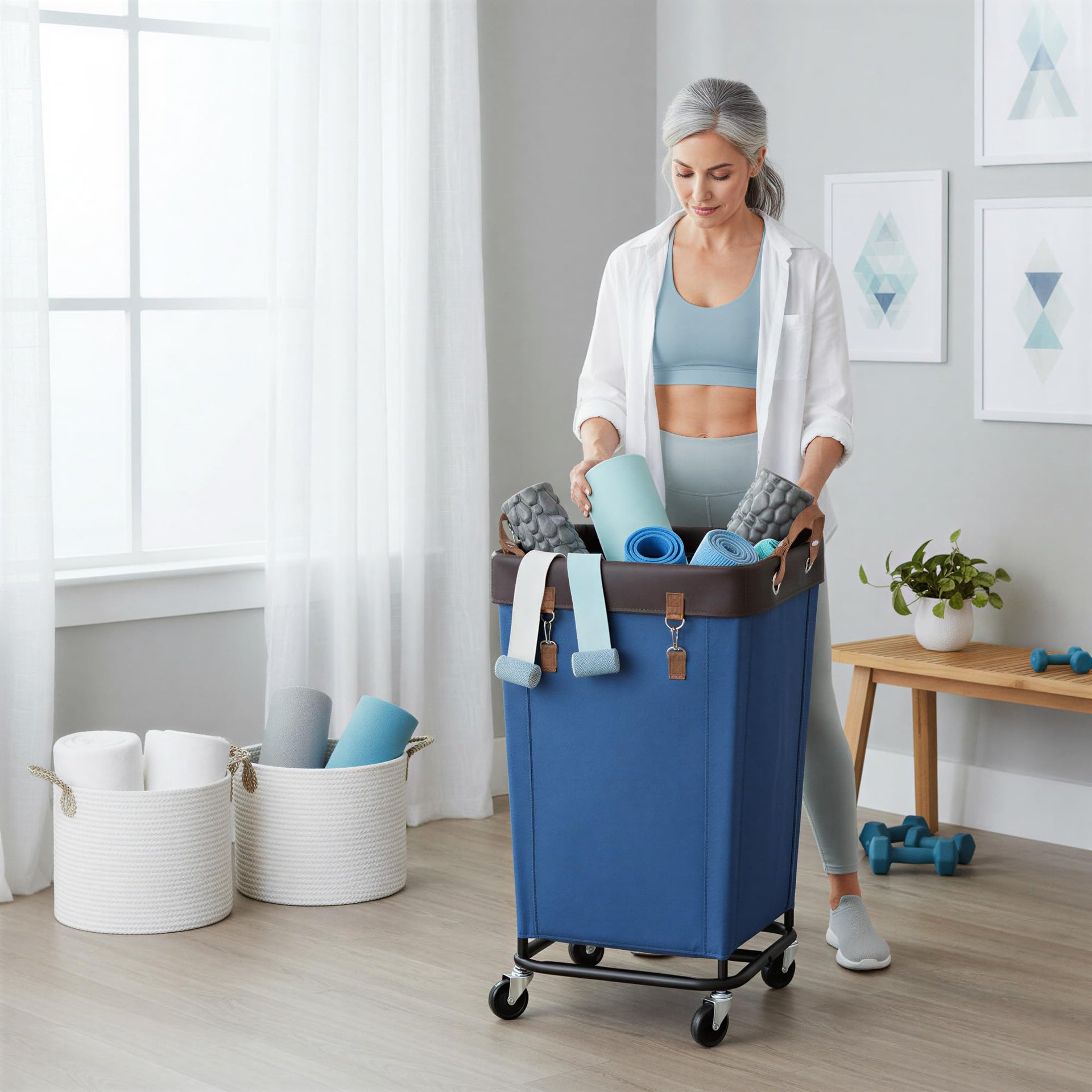160L Laundry Basket with Wheels