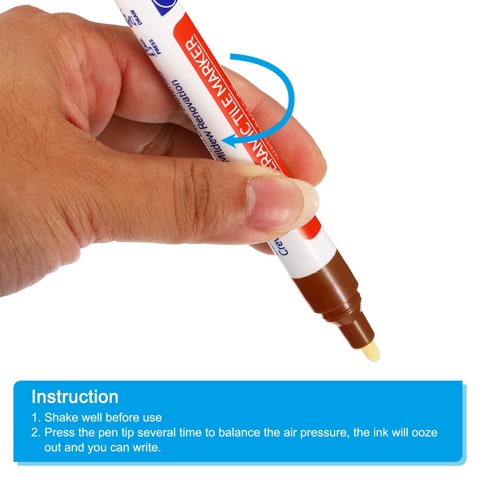Grout Pen 4 Pack Brown Tile Marker Waterproof Grout Sealer Pen Tile Repair Pens Paint Pens for Wall Floor Bathroom Kitchen Refresh (4 Count)