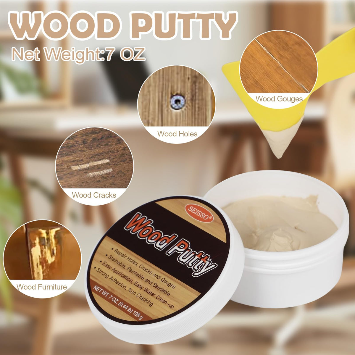 White Oak Wood Filler Paintable (7.05 Ounce)