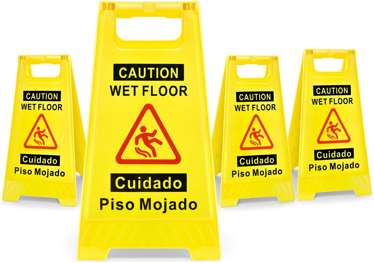 4 Pack Caution Wet Floor Sign (4 Count)