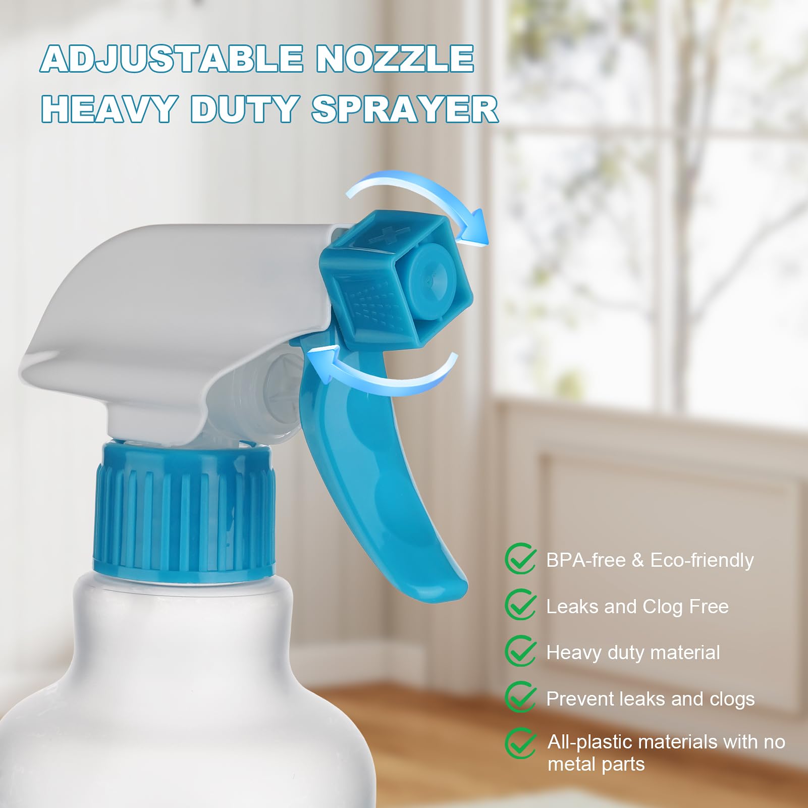 16.9oz 500ml Plastic Spray Bottles 2 Pack (2 Count)