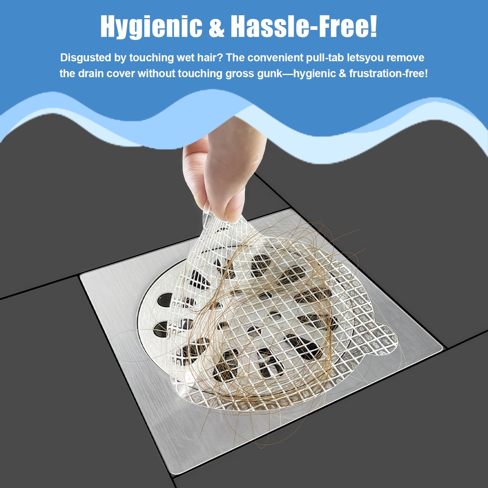 30 Pack Disposable Shower Drain Hair Catcher Hair Trap Drain Covers 4.3” Extra (30 Count)