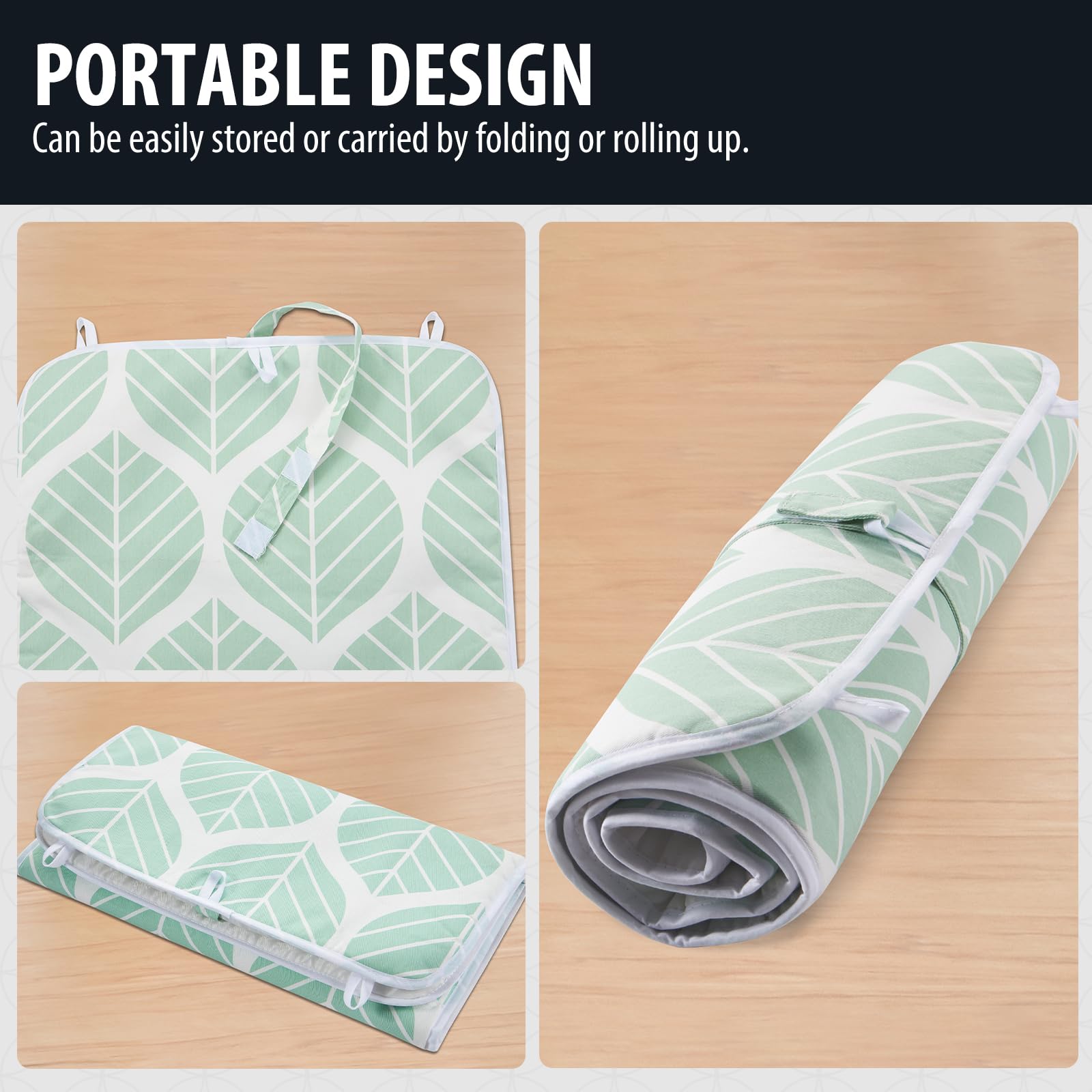 Ironing Mat Portable Ironing Pad 39.4 x 18.9 inch Table Top Iron Board 5 in 1 Travel Iron Blanket for Washer