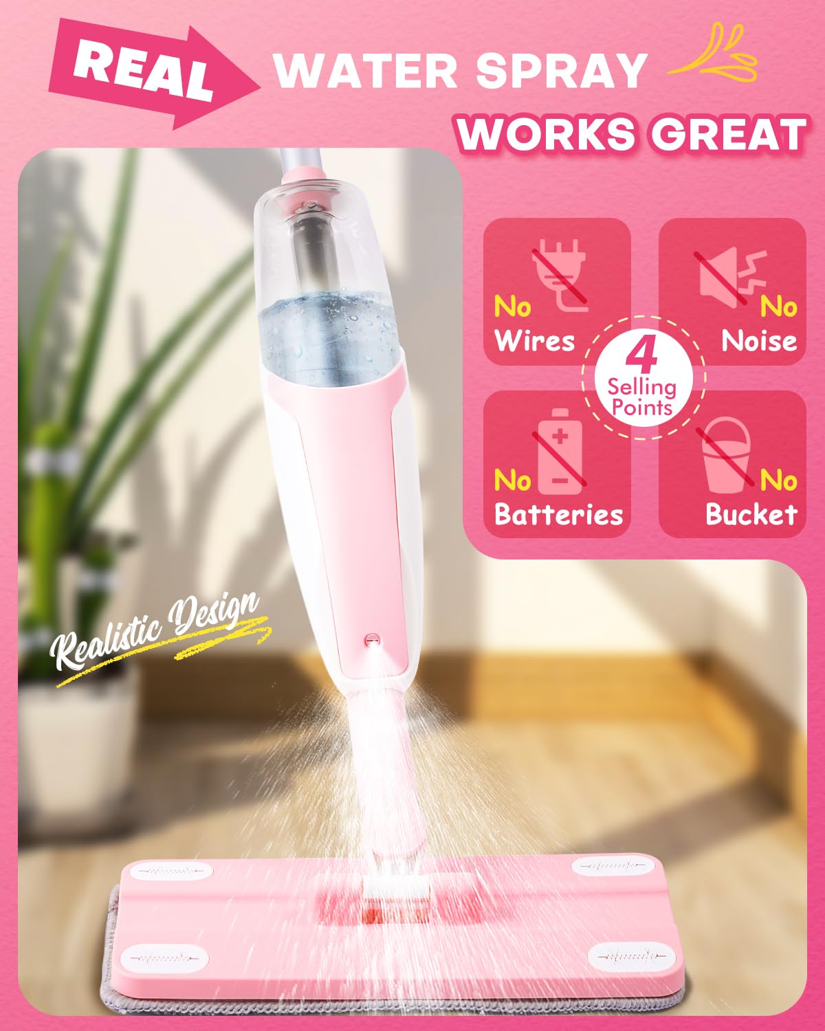 Pink Mini Spray Mop for Toddler