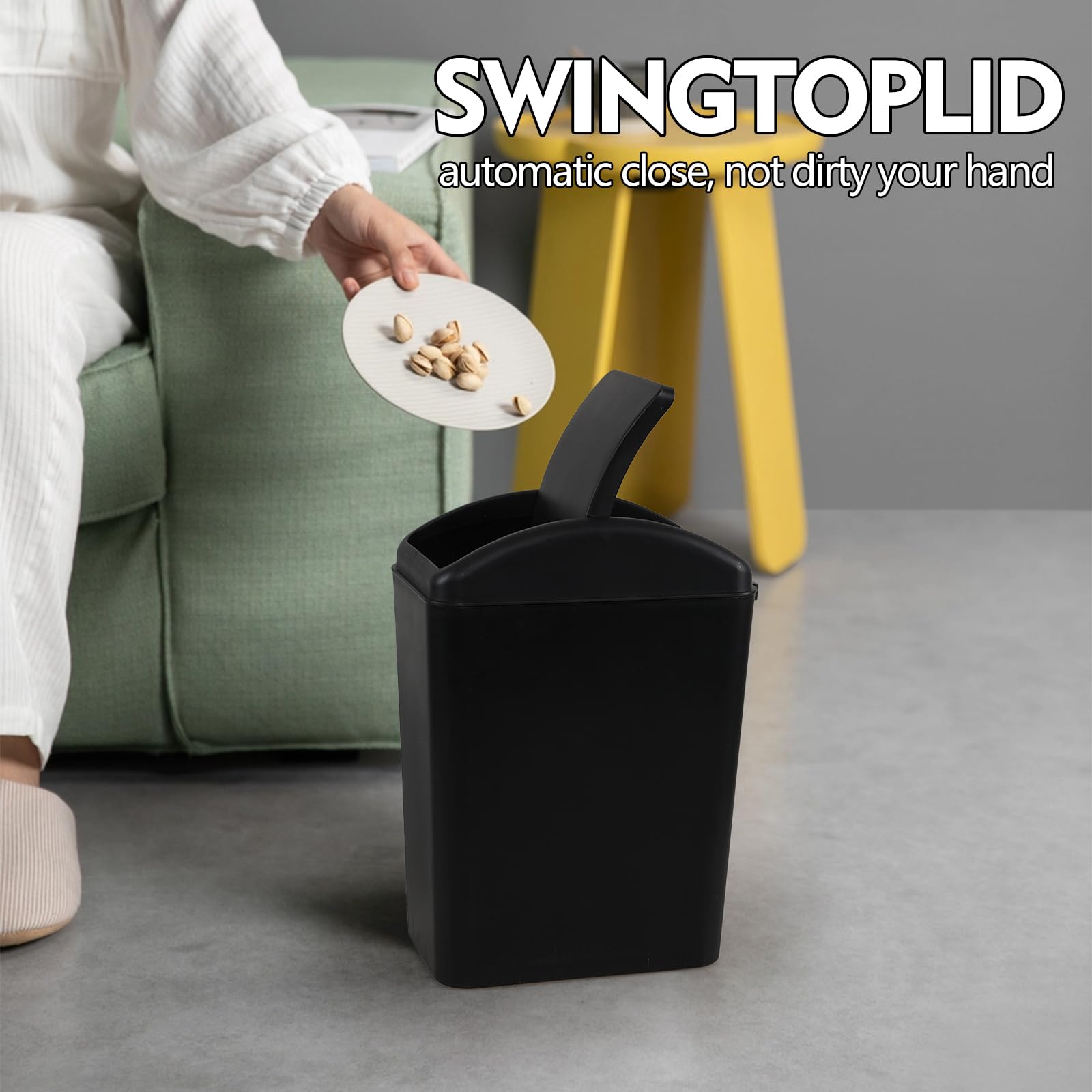 4.5 Gallon Plastic Swing Top Garbage Bin