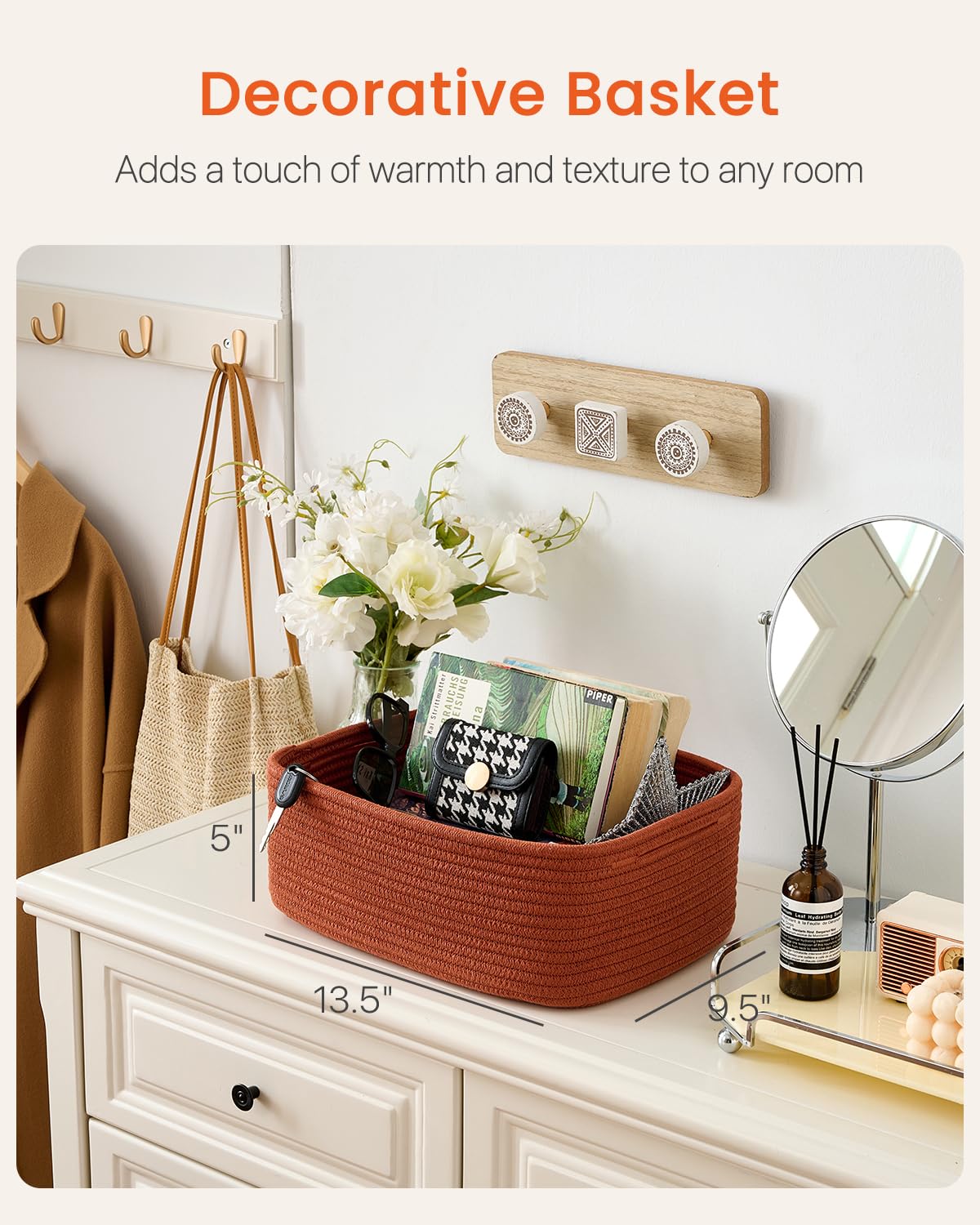 Small Woven Storage Basket for Organizing (3 Count)